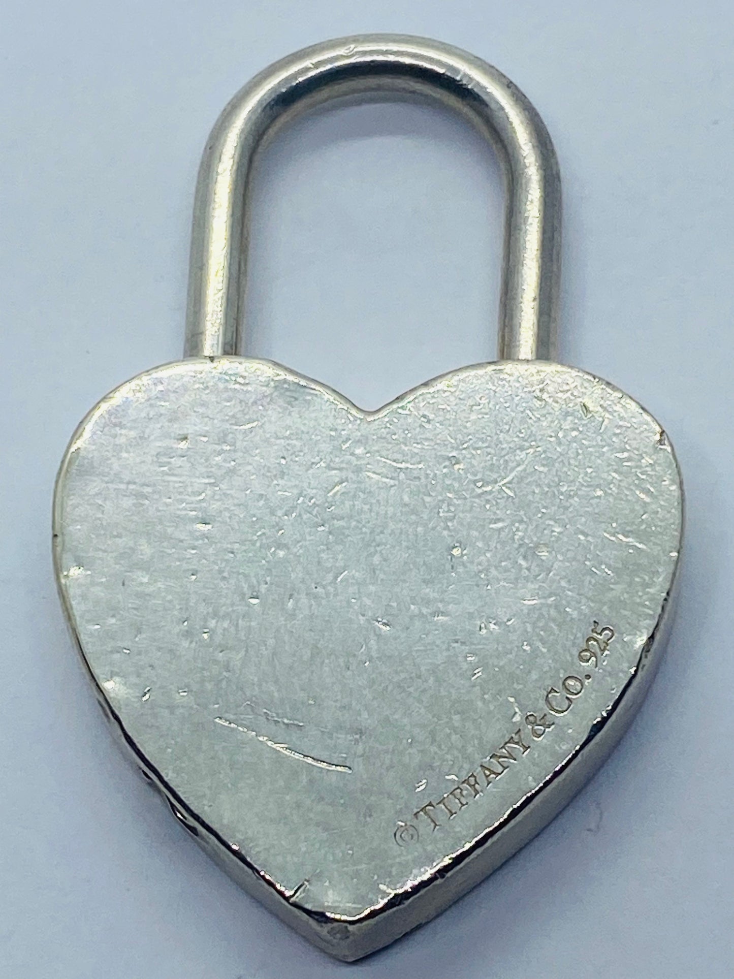 GIANT Tiffany & Co Blue Enamel Heart Padlock Please Return to Tiffany & Co NY 2”