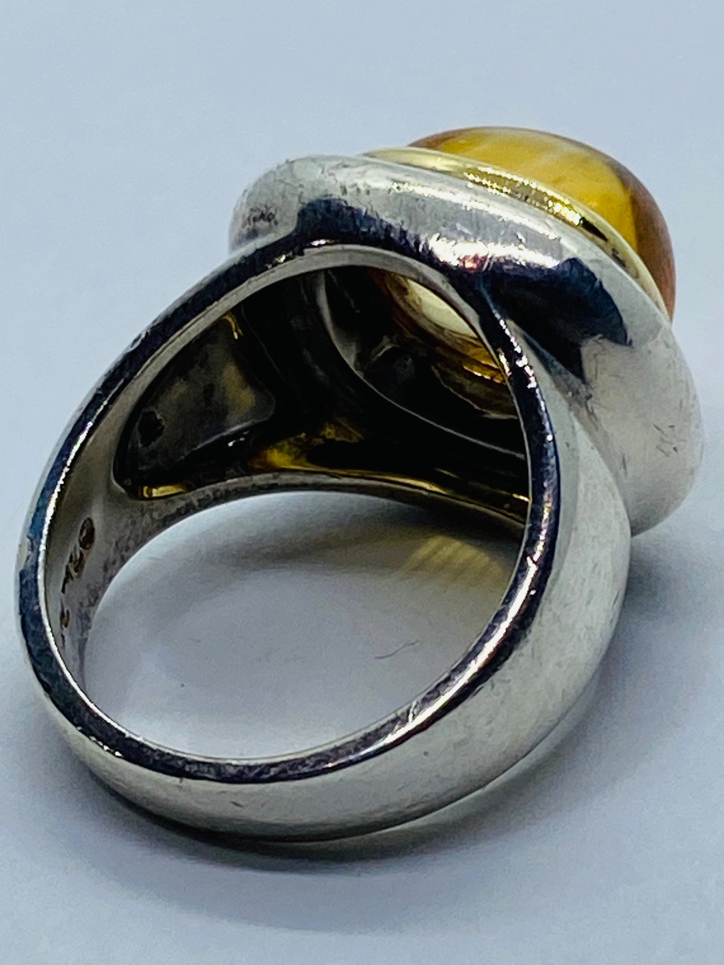 Tiffany & Co Sugar Loaf PALOMA PICASSO Sterling Silver 18k 750 Gold Citrine Ring