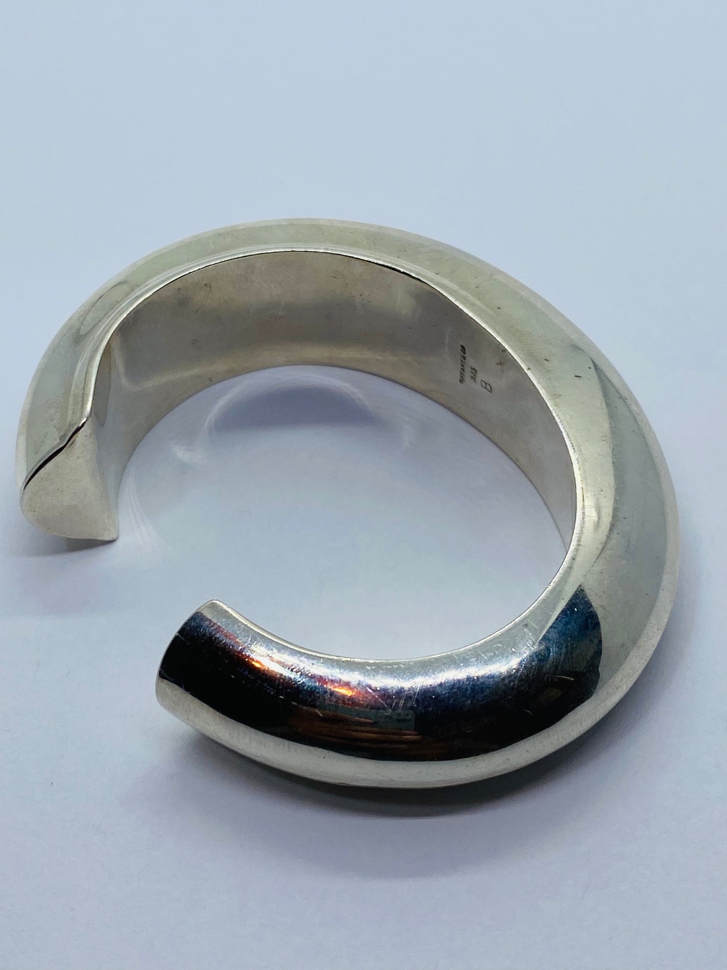 RARE Tiffany & Co. Rare Asymmetrical 925 Sterling Domed Cuff Bracelet