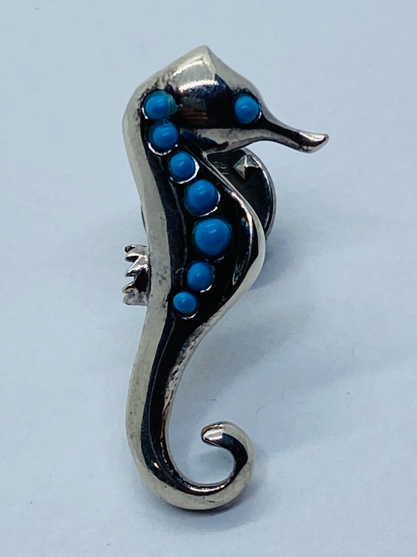 ULTRA RARE Tiffany & Co. Seahorse Sterling Silver Turquoise Brooch/pin Collector