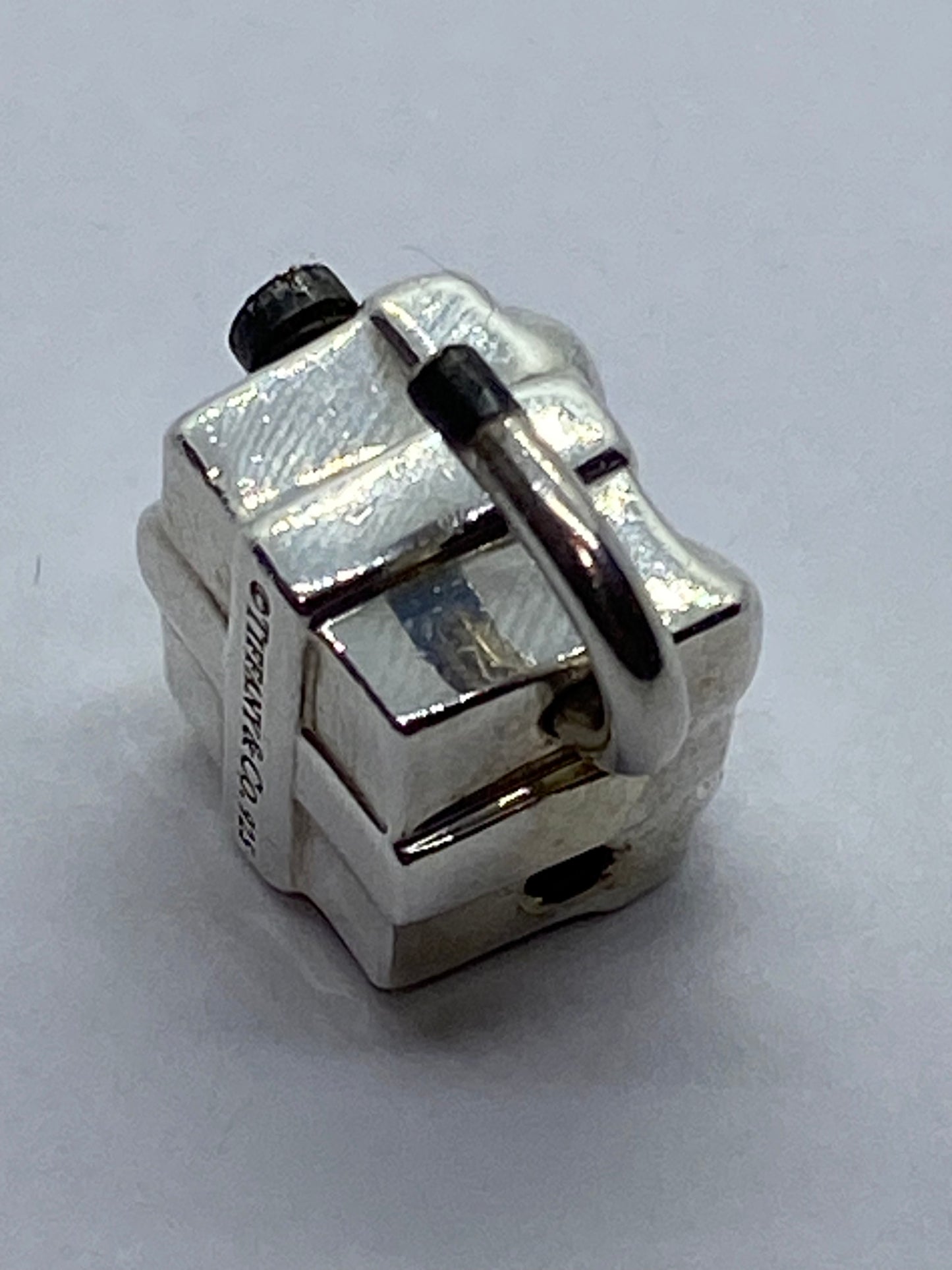 Tiffany & Co Silver Signature Gift Box Padlock Charm Pendant OPENS