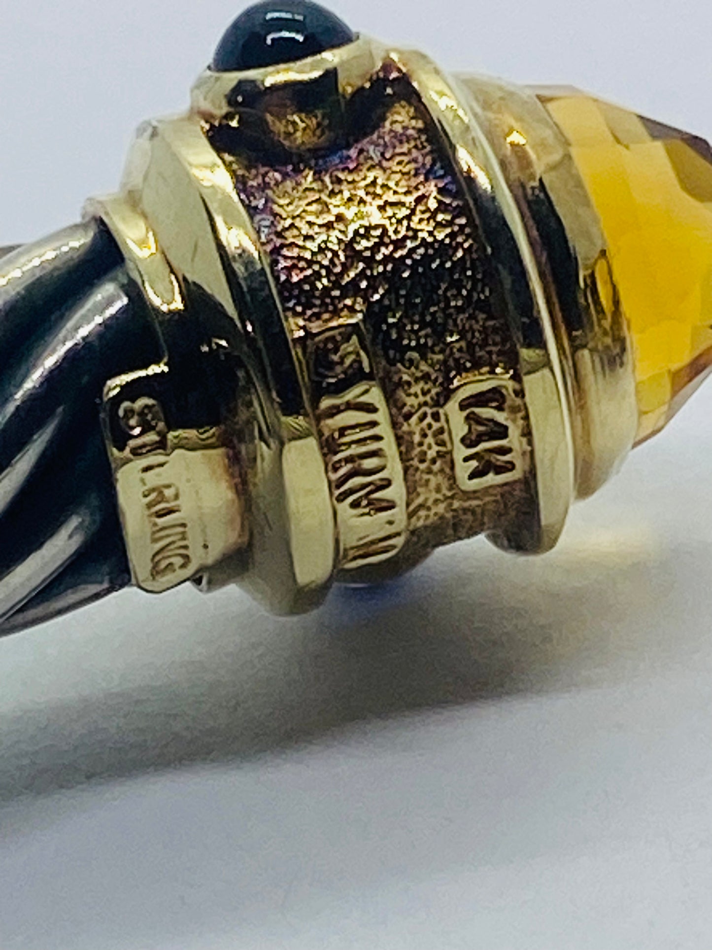 David Yurman 925 14K Gold 10MM Renaissance Bracelet Citrine Amethyst Tourmaline