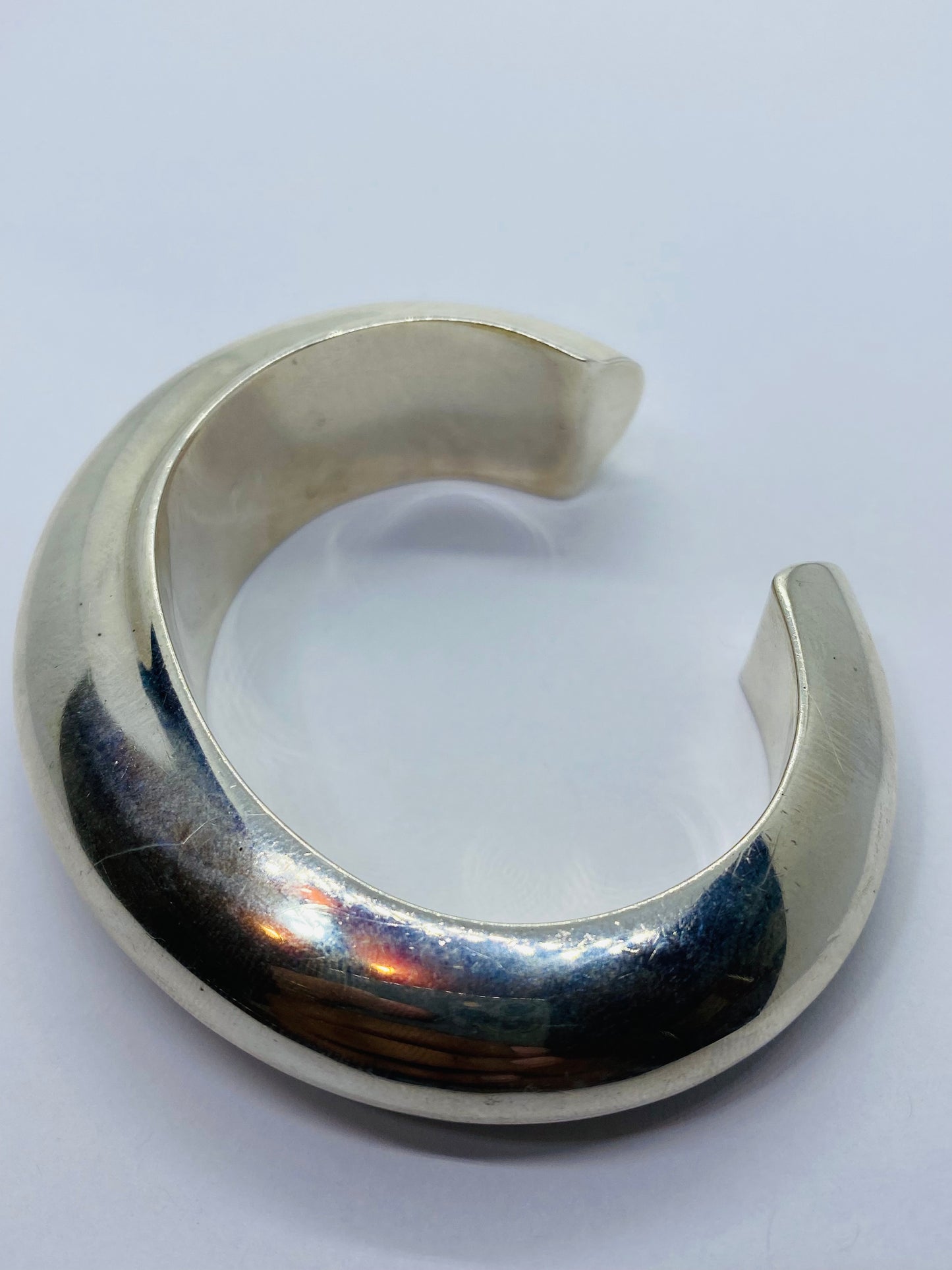 RARE Tiffany & Co. Rare Asymmetrical 925 Sterling Domed Cuff Bracelet