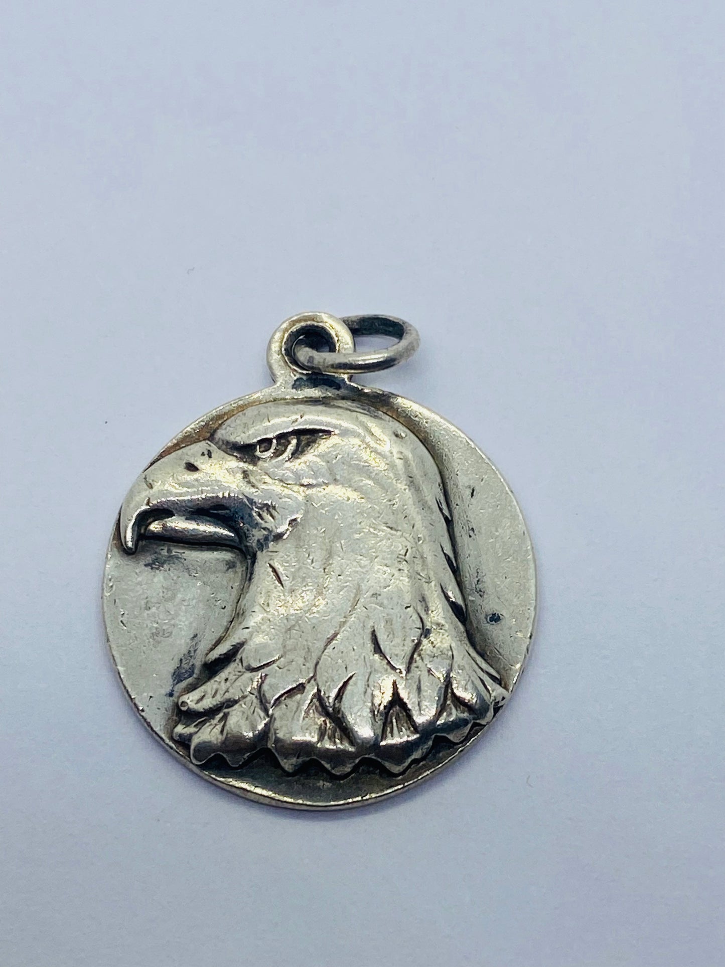 Tiffany & Co. Eagle Round Sterling Silver .925 Charm Pendant Rare Find
