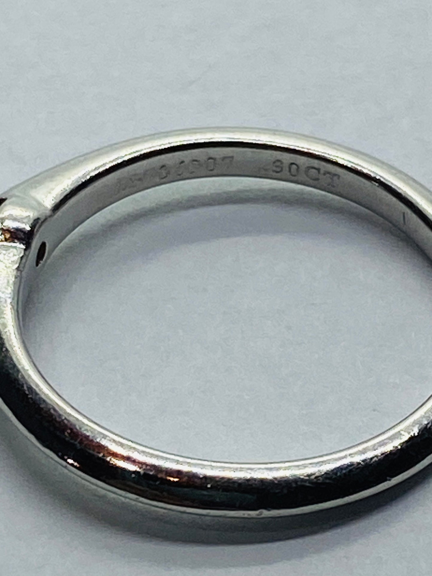 Tiffany & Co Platinum Solitaire Diamond Knife Edge Ring .30Carats F VS1 Box!