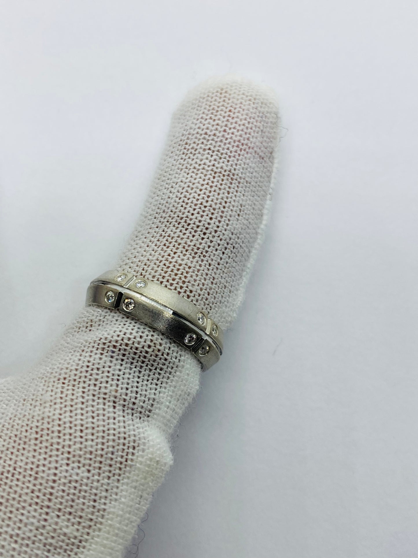 Tiffany & Co. 2000 Stream America 18K White Gold Diamond Band Ring - Size 5