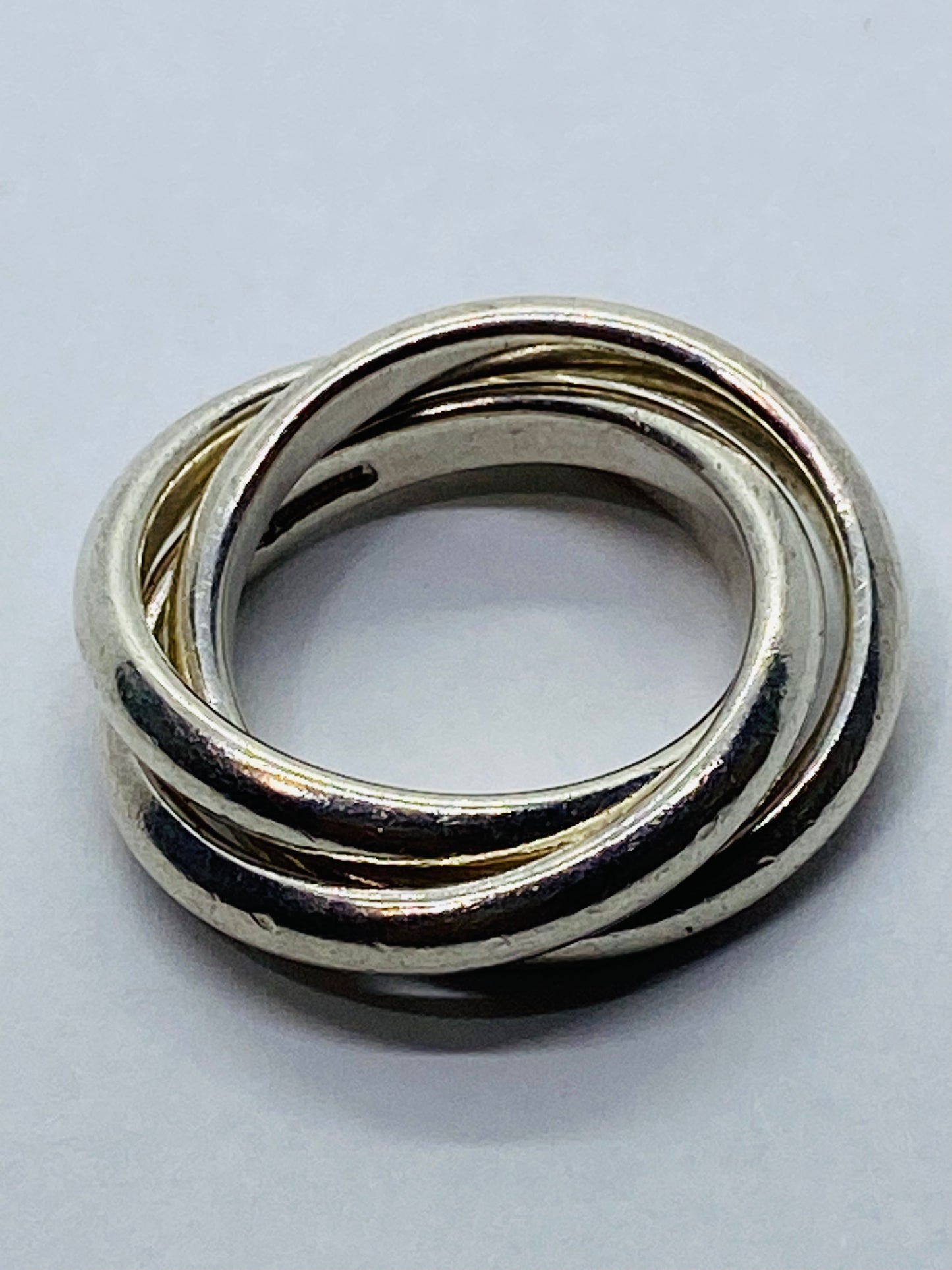 Tiffany & Co. 925 Sterling Silver Triple Rolling 3 Three Band Stack Ring Size 5