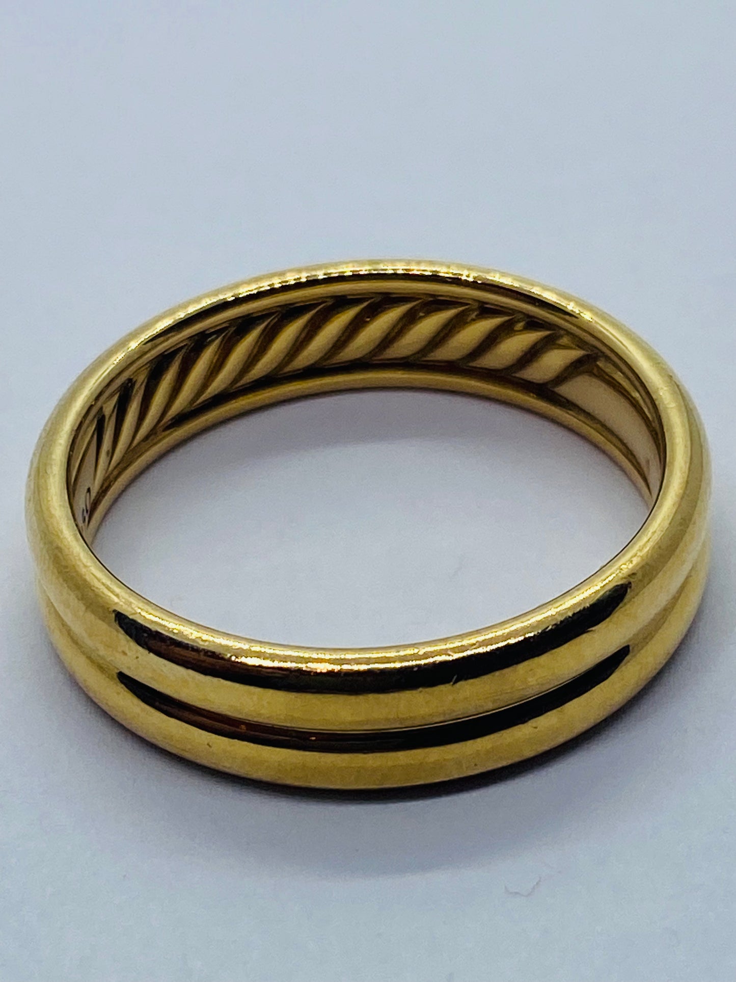 DAVID YURMAN WEDDING BAND 18K YELLOW GOLD 10.7 GRAMS SZ 12 5.5mm Wide.