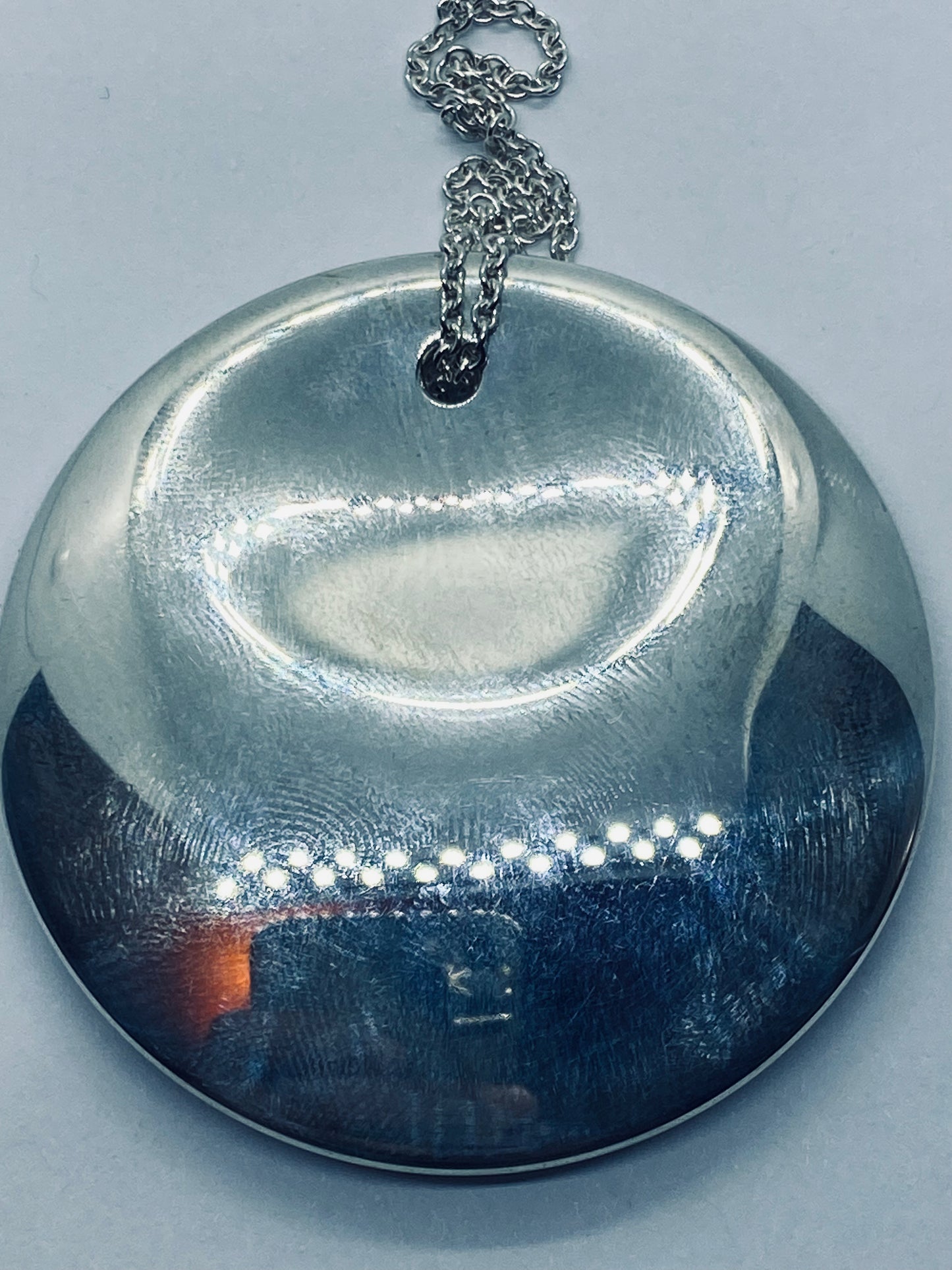 Tiffany & Co Elsa Peretti 50mm Disc 925 Sterling Silver Pendant & Necklace 16”