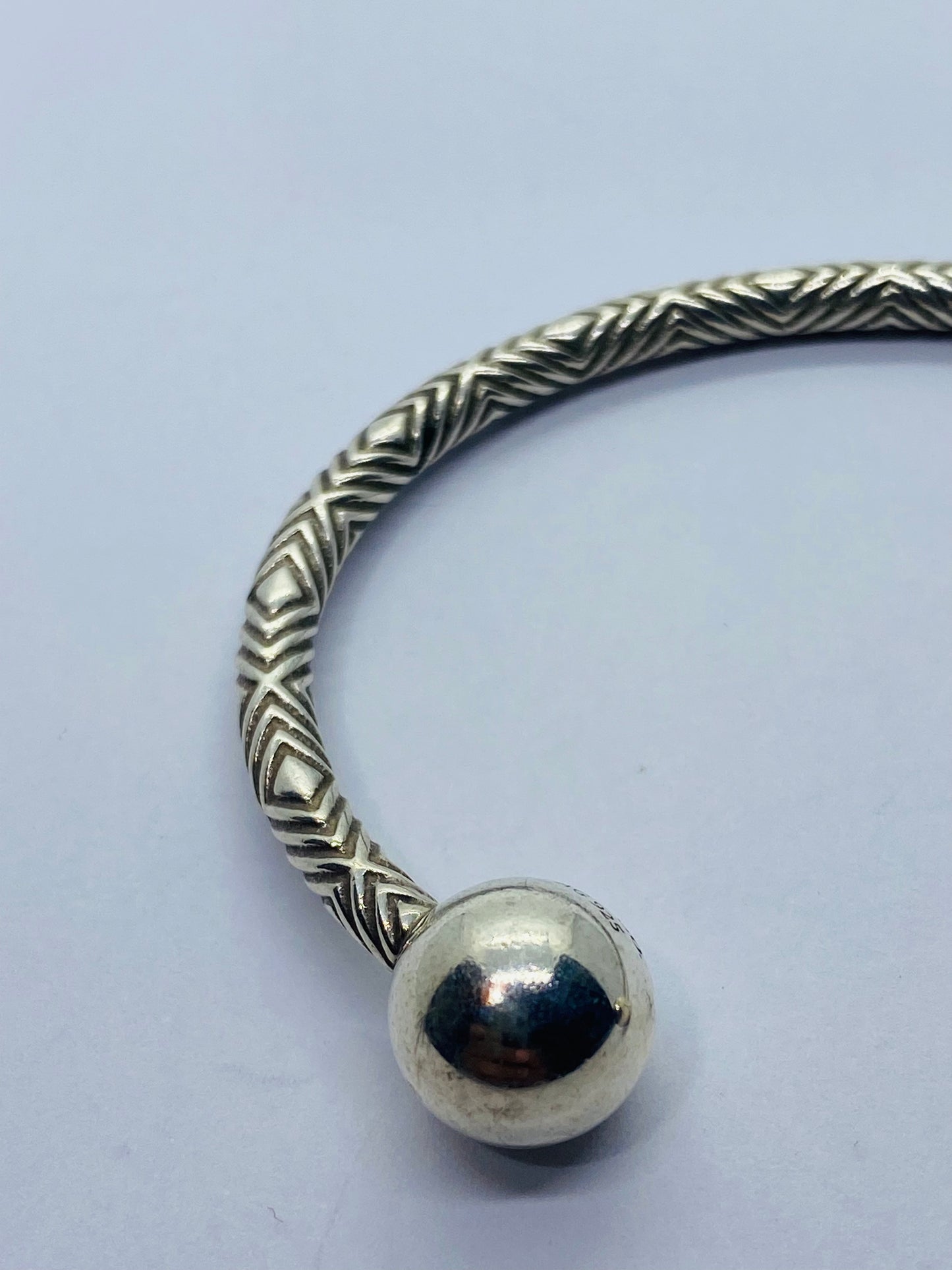 Tiffany & Co. Textured HardWear Ball Cuff Bracelet Sterling Silver 925 SMALL 5.5