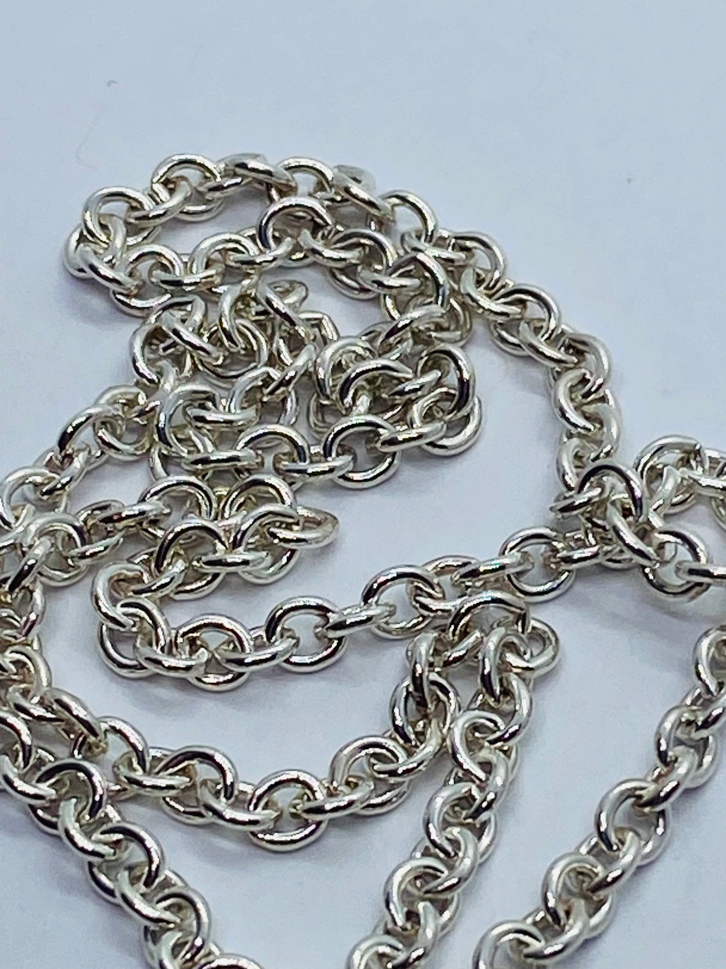 Tiffany & Co 3mm Large Link Rolo Chain 16 Necklace Sterling Silver Pouch