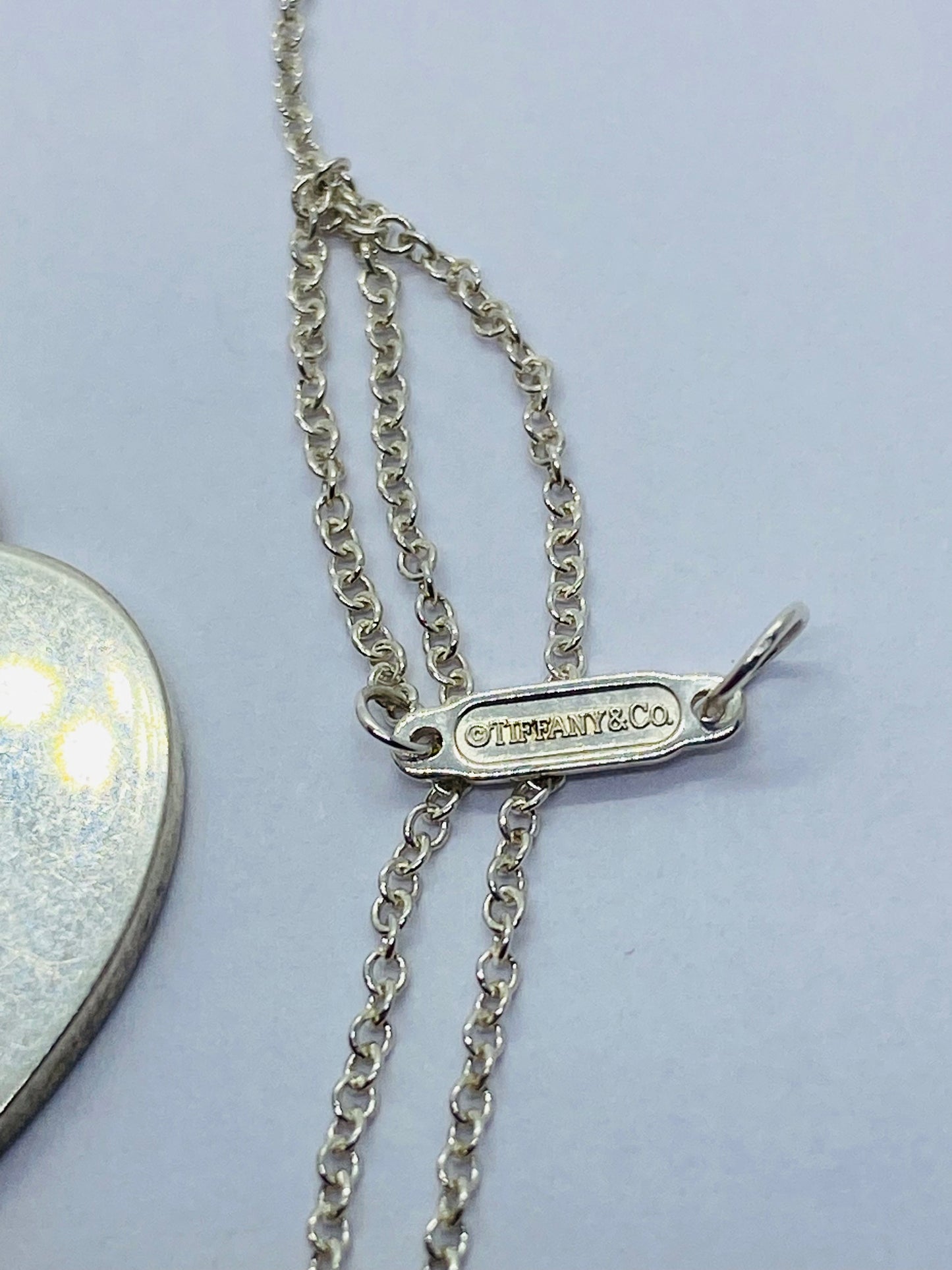 Tiffany & Co Sterling Silver Engravable Blank Heart Tag Necklace 18" READ!!!