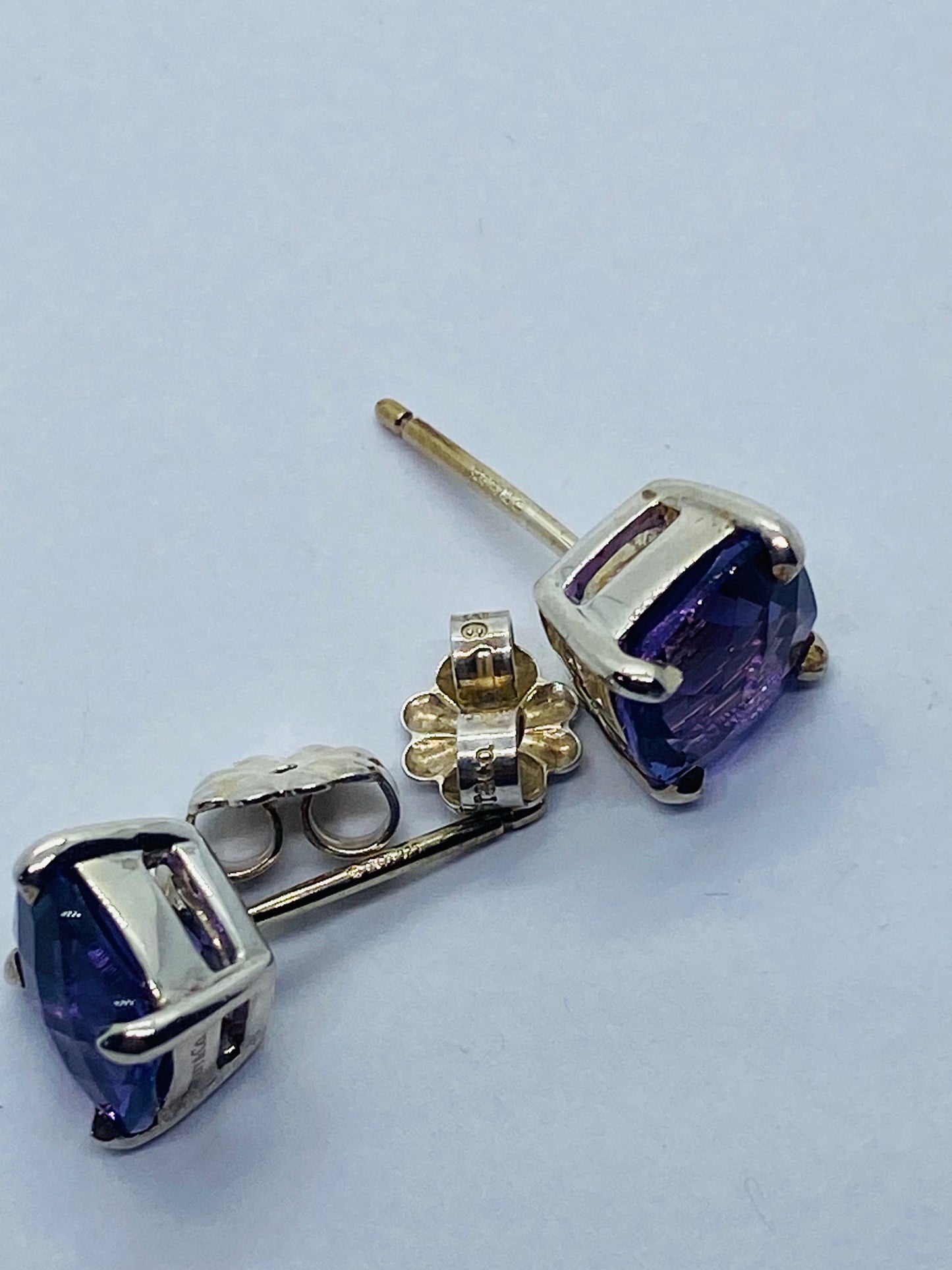 Tiffany & Co. Sparklers Cushion Shape Amethyst Sterling Silver Stud Earrings