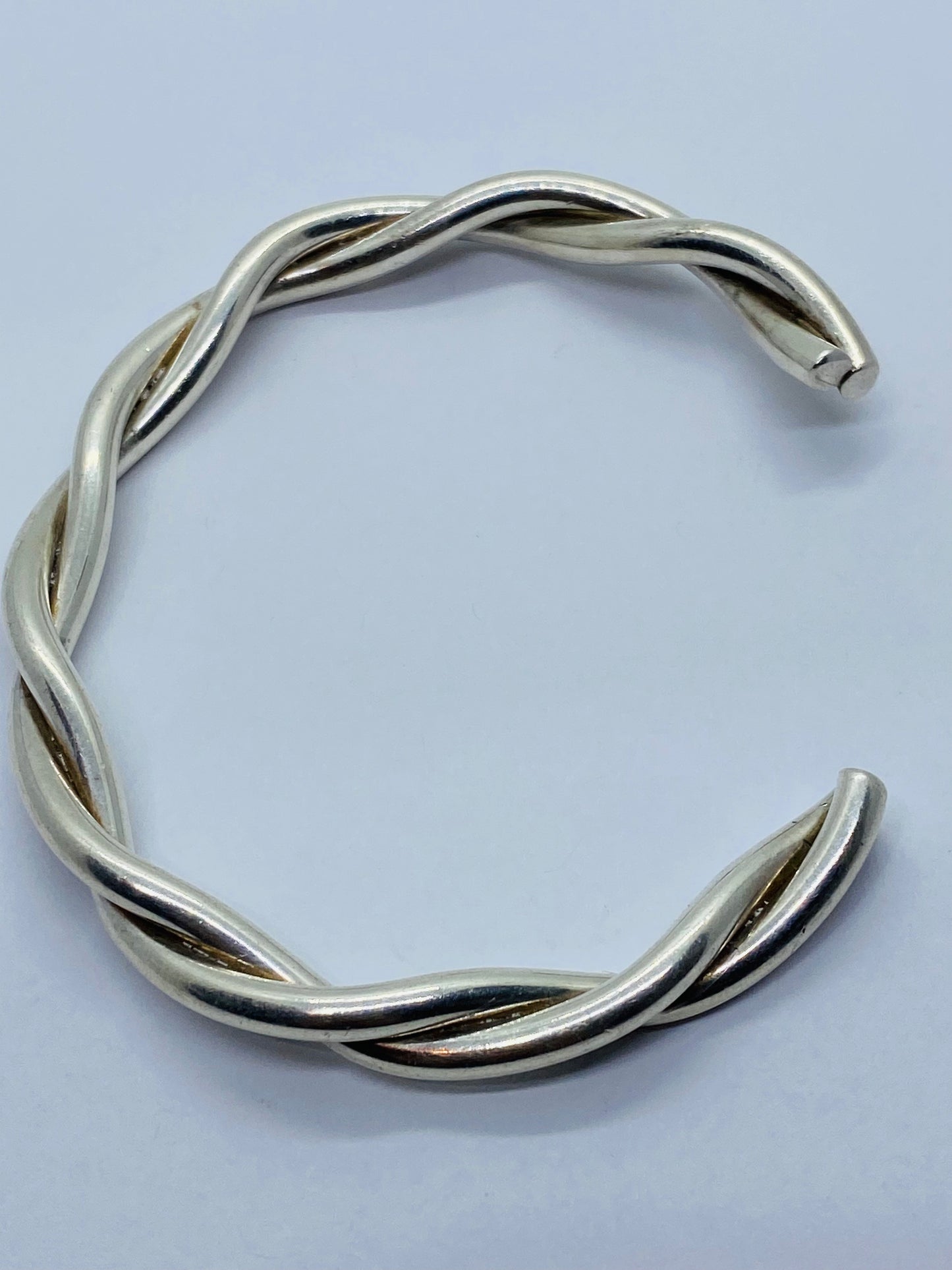 Vintage Tiffany & Co Sterling Silver Twist Cuff Bracelet 7” Including Gap 6MM