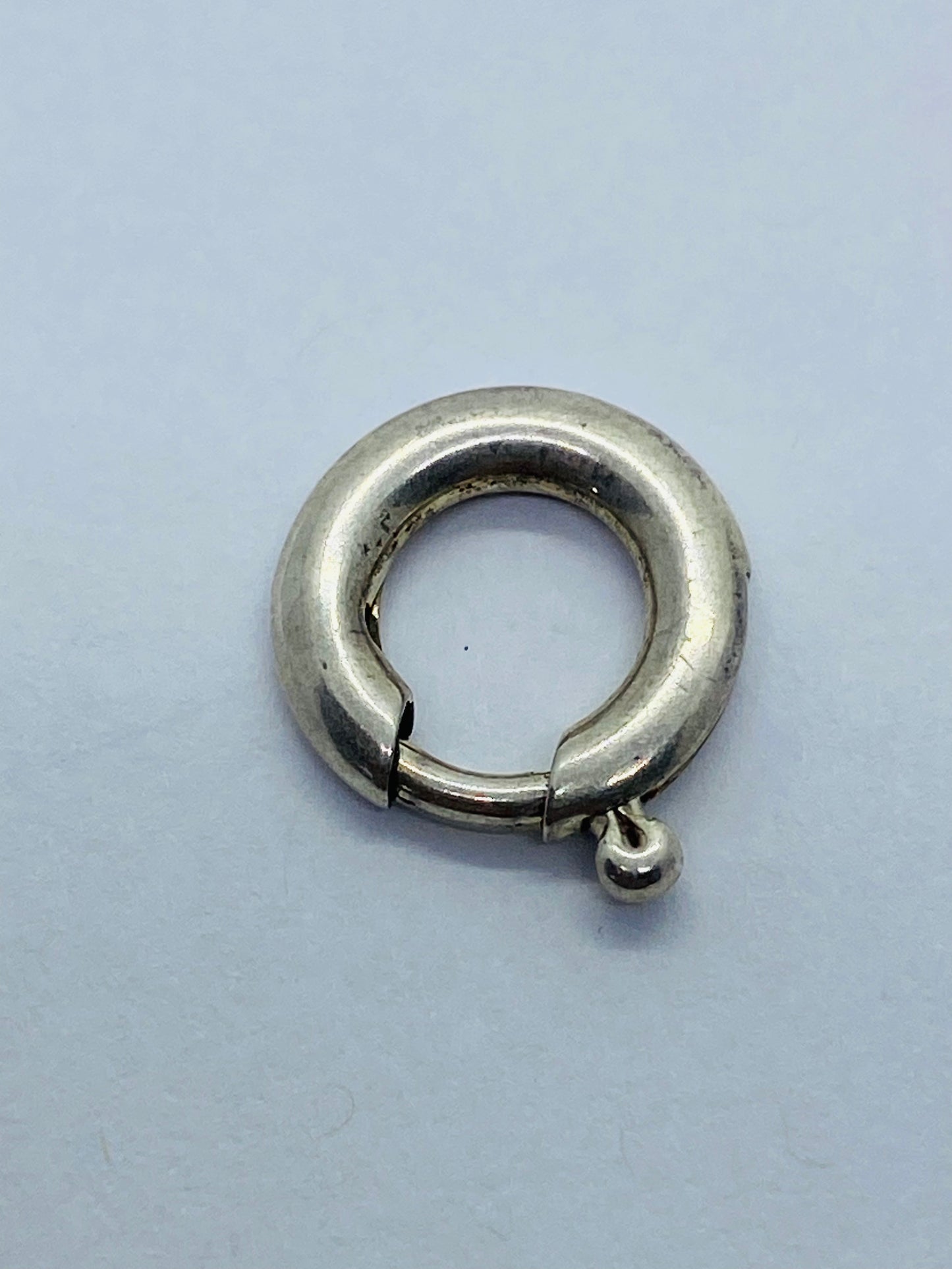 Large 12MM Tiffany & Co Sterling Silver Spring Jump Ring Charm Holder Clasp