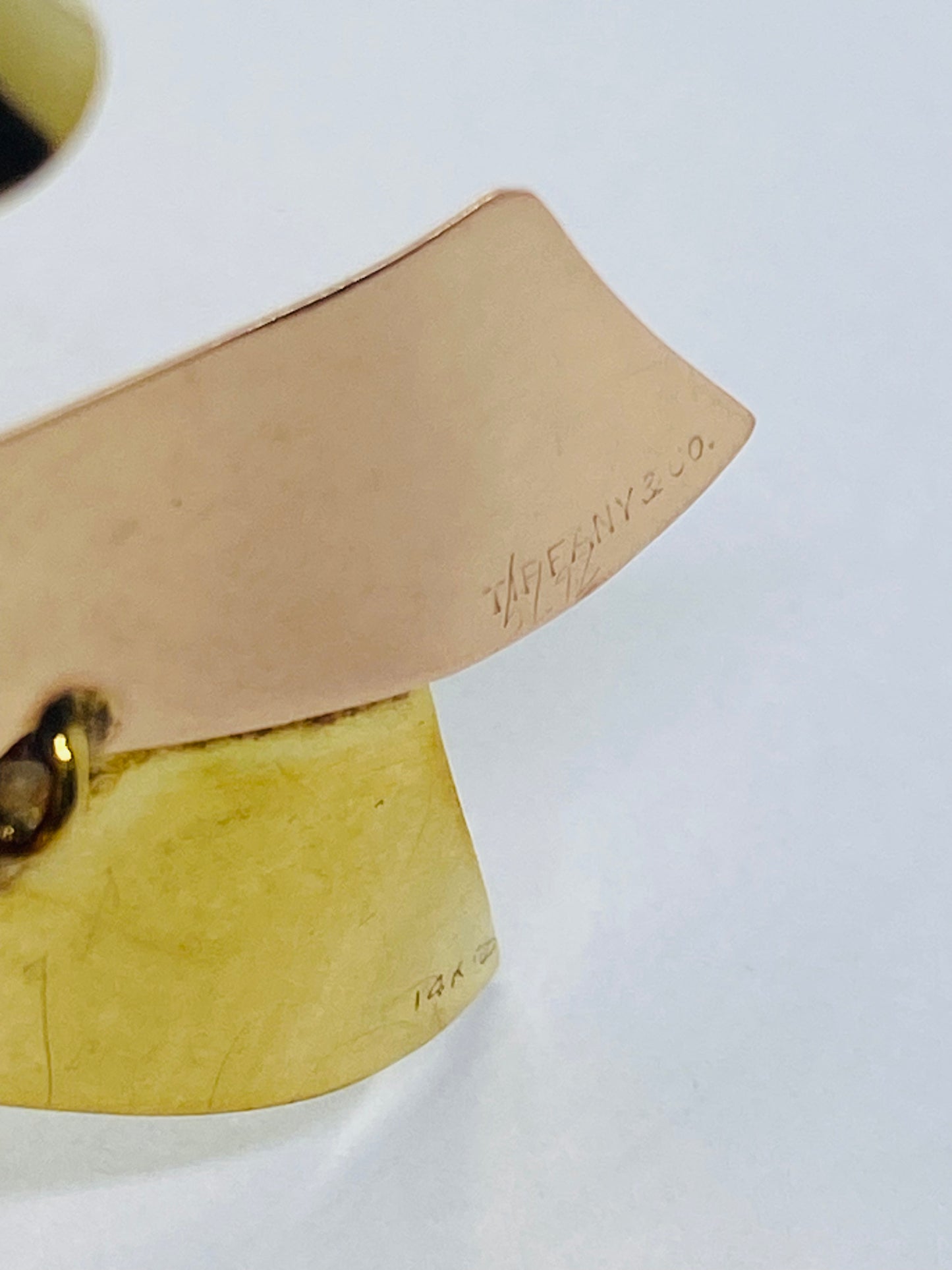 Vintage Tiffany & Co Two Tone 14K Gold Ribbon Bow Brooch Pin High Polish