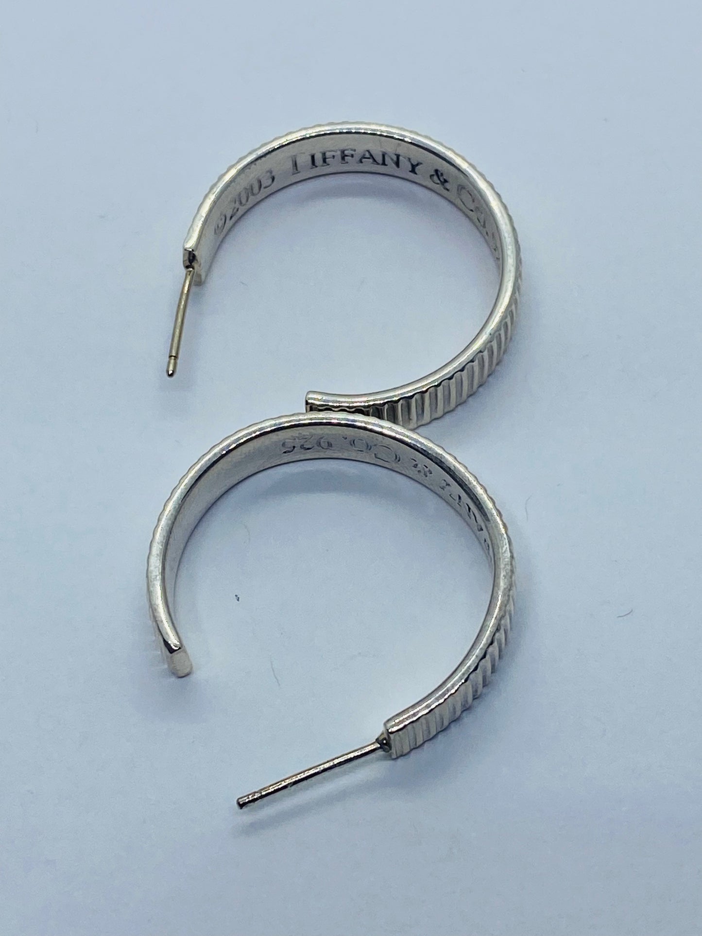 Tiffany & Co Sterling Silver 925 Coin Edge Hoops 26mm