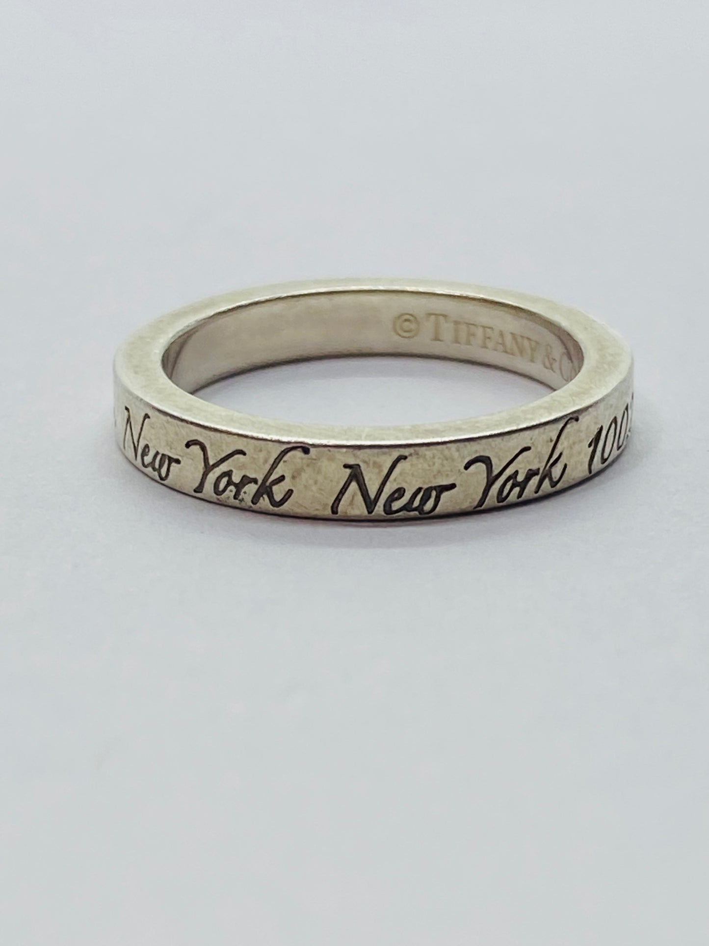 Tiffany & Co Sterling Silver Notes 925 Narrow Band Ring Size 3.75