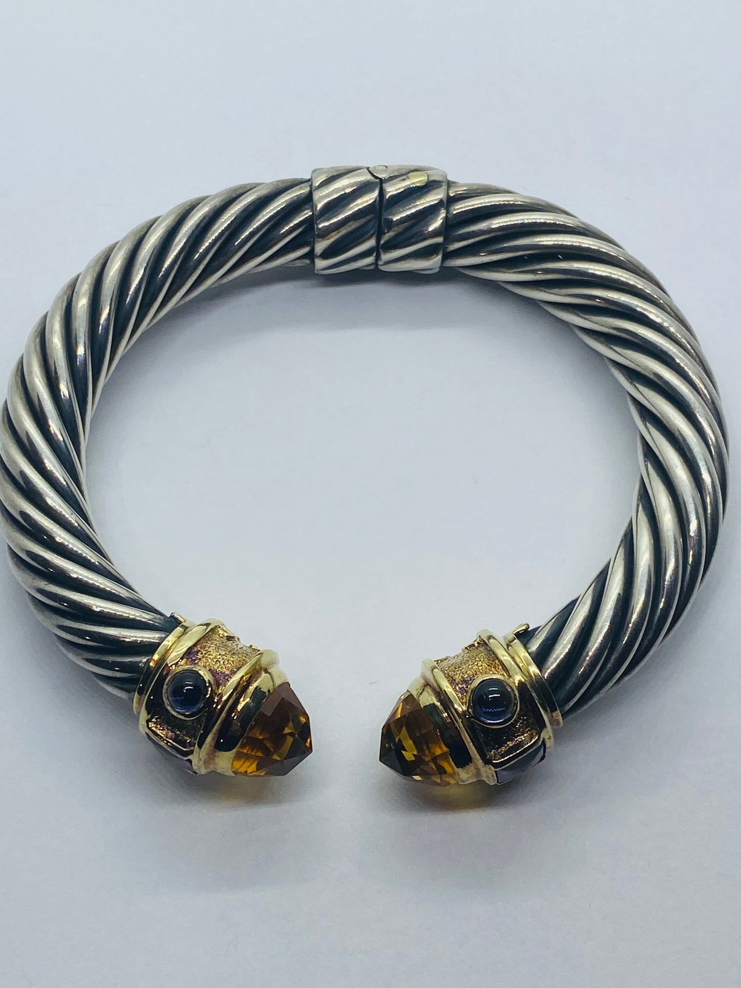 David Yurman 925 14K Gold 10MM Renaissance Bracelet Citrine Amethyst Tourmaline