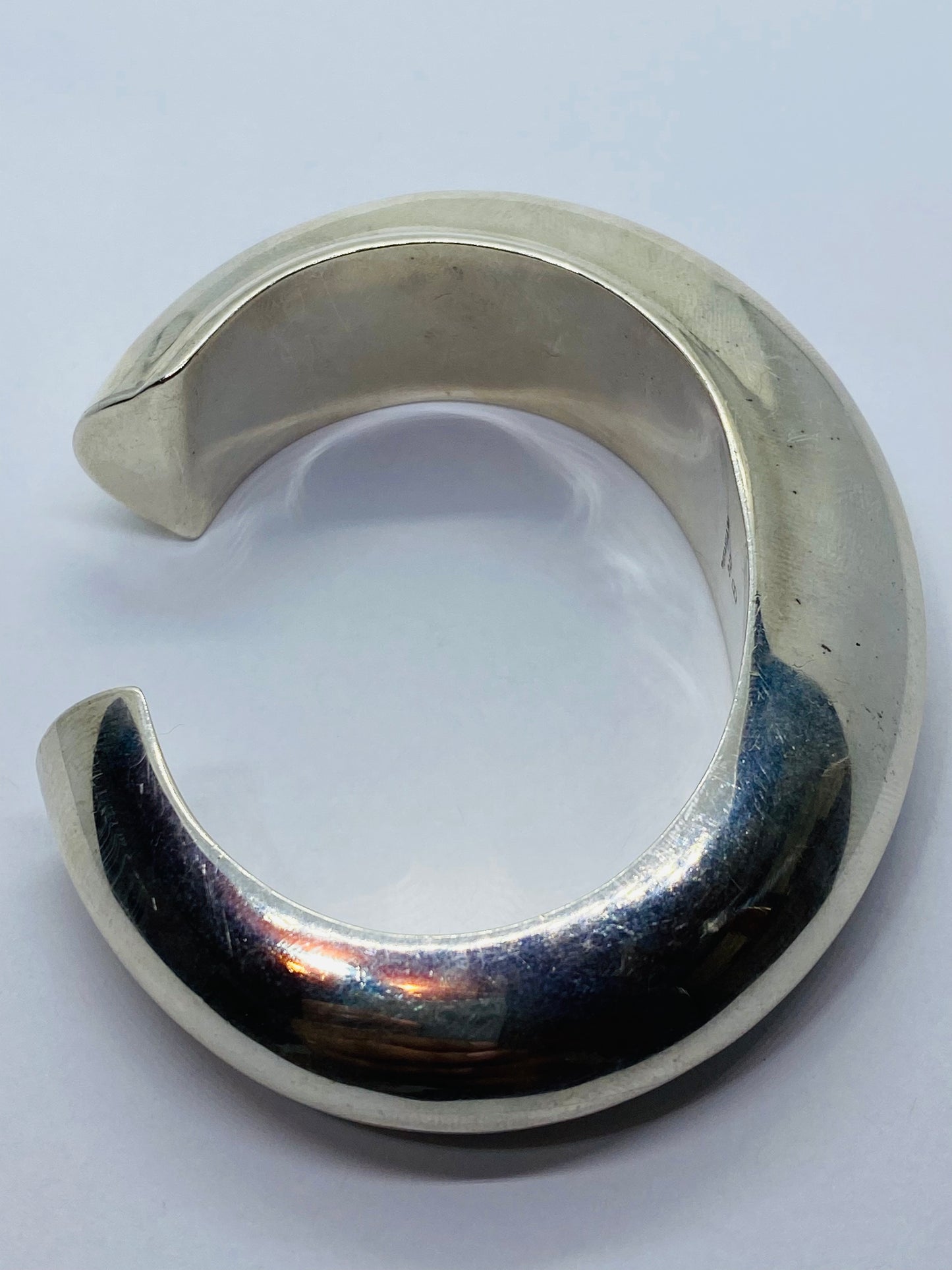 RARE Tiffany & Co. Rare Asymmetrical 925 Sterling Domed Cuff Bracelet