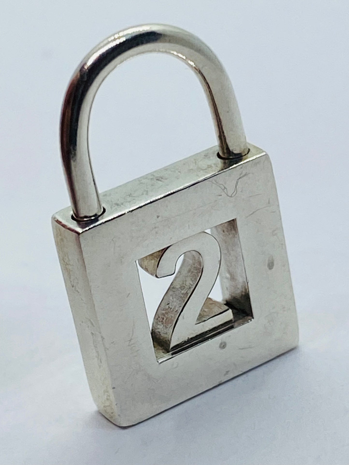 Tiffany & Co Silver Number Two 2 Padlock Charm Box