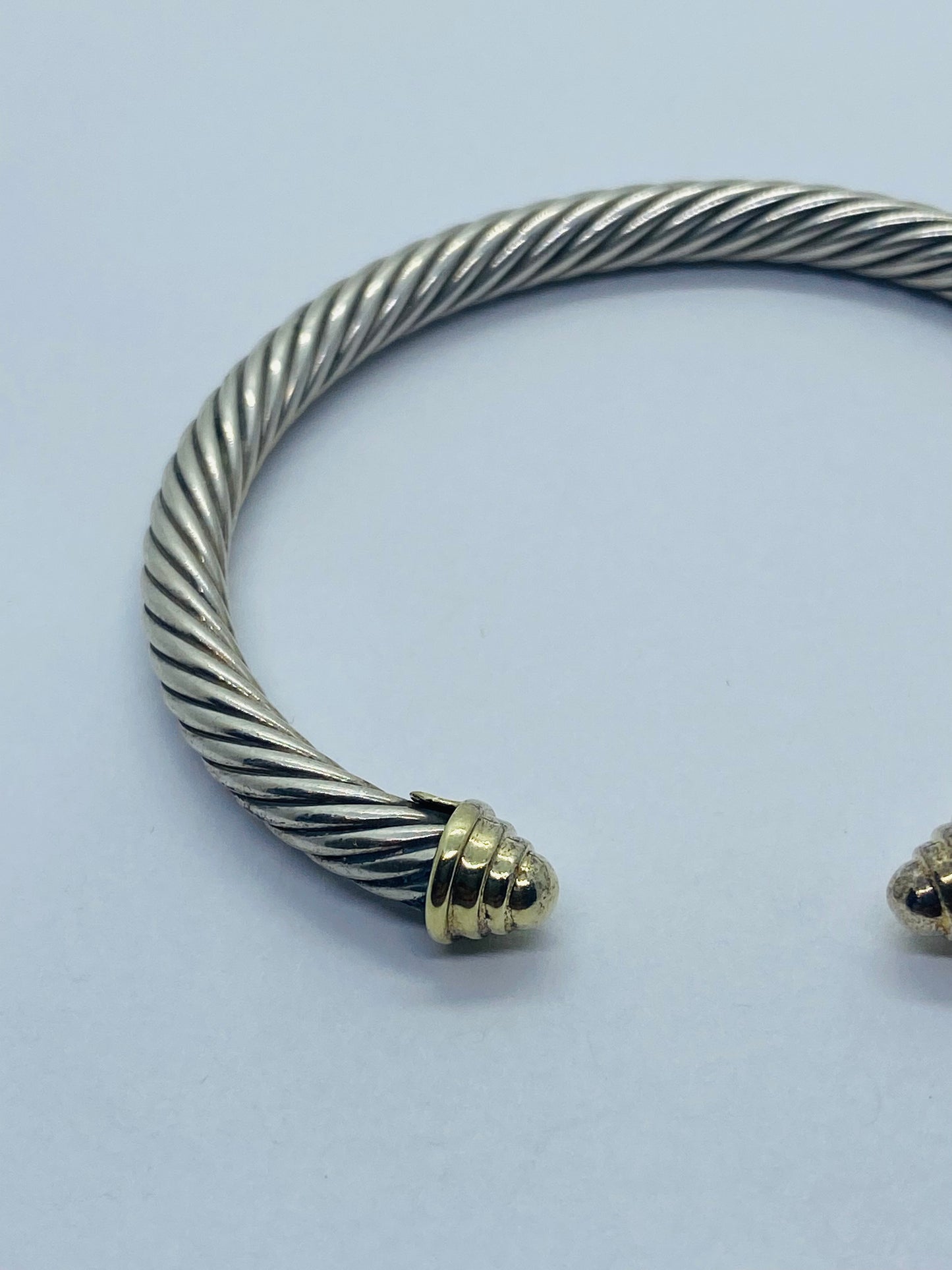 David Yurman Cable Bracelet Size 6.5” 14k Gold 5mm 925 Sterling silver $480
