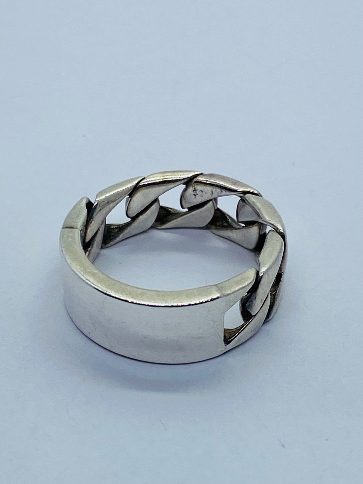 Tiffany & Co. 8MM ID Link Band 925 Sterling Silver Size 6.5