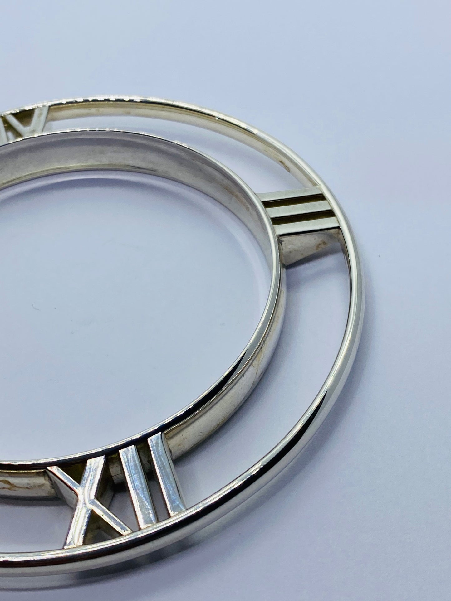 Tiffany & Co Sterling Silver 925 ATLAS Horizontal Bangle s.M Tapered Bracelet