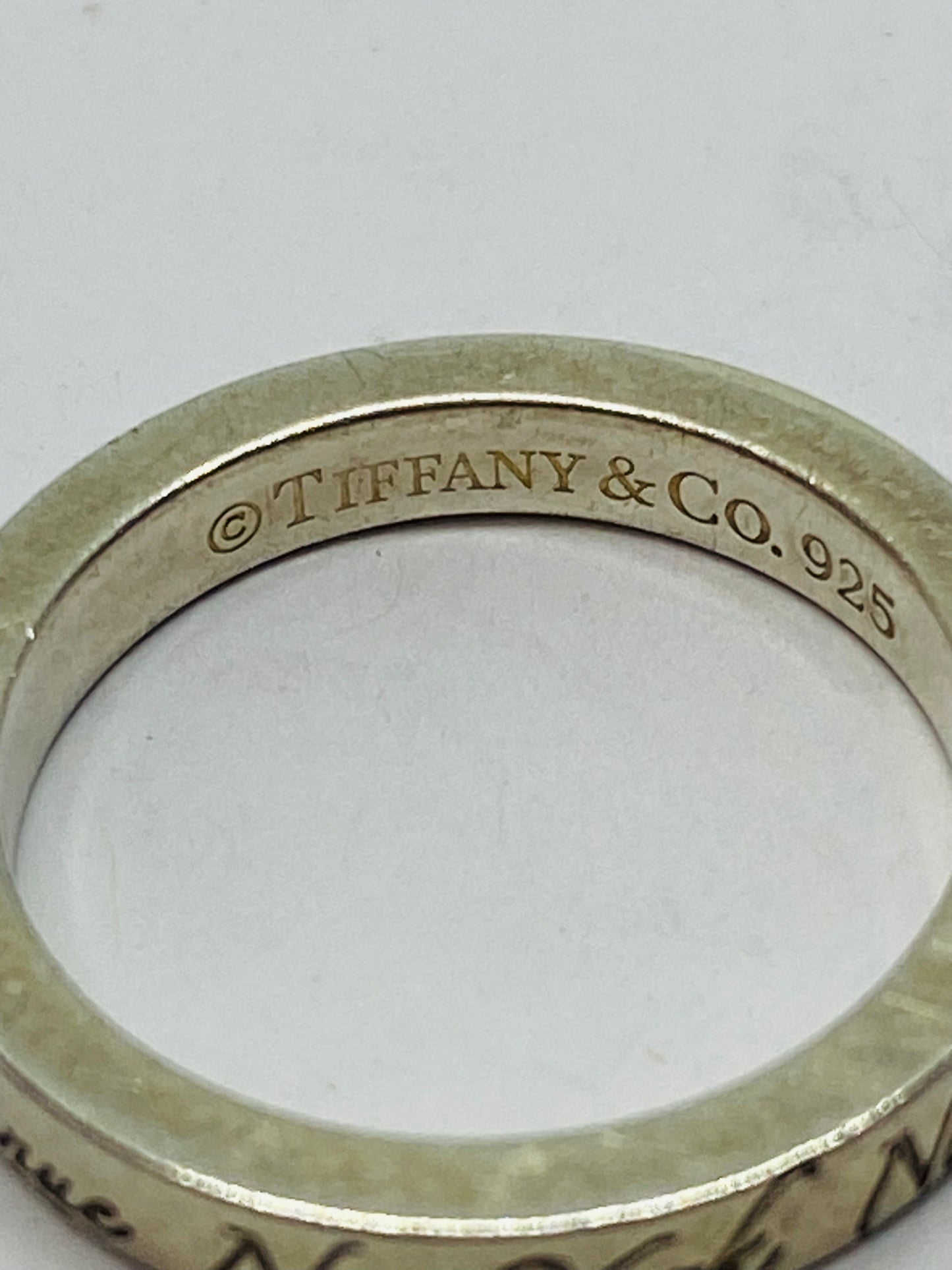 Tiffany & Co Sterling Silver Notes 925 Narrow Band Ring Size 5.25