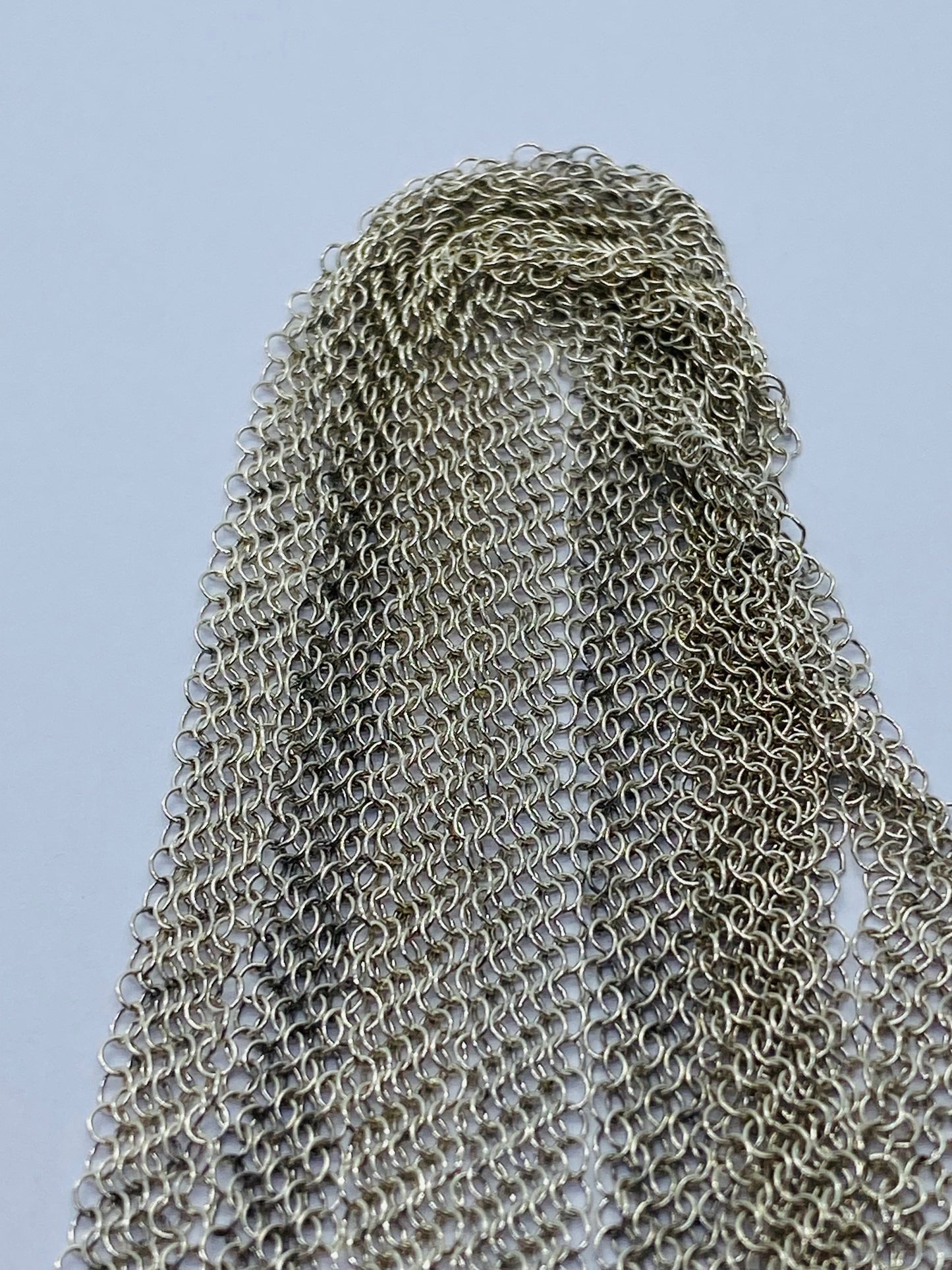 Tiffany & Co Peretti Somerset Mesh Scarf Necklace Sterling Silver 31” Pouch Box