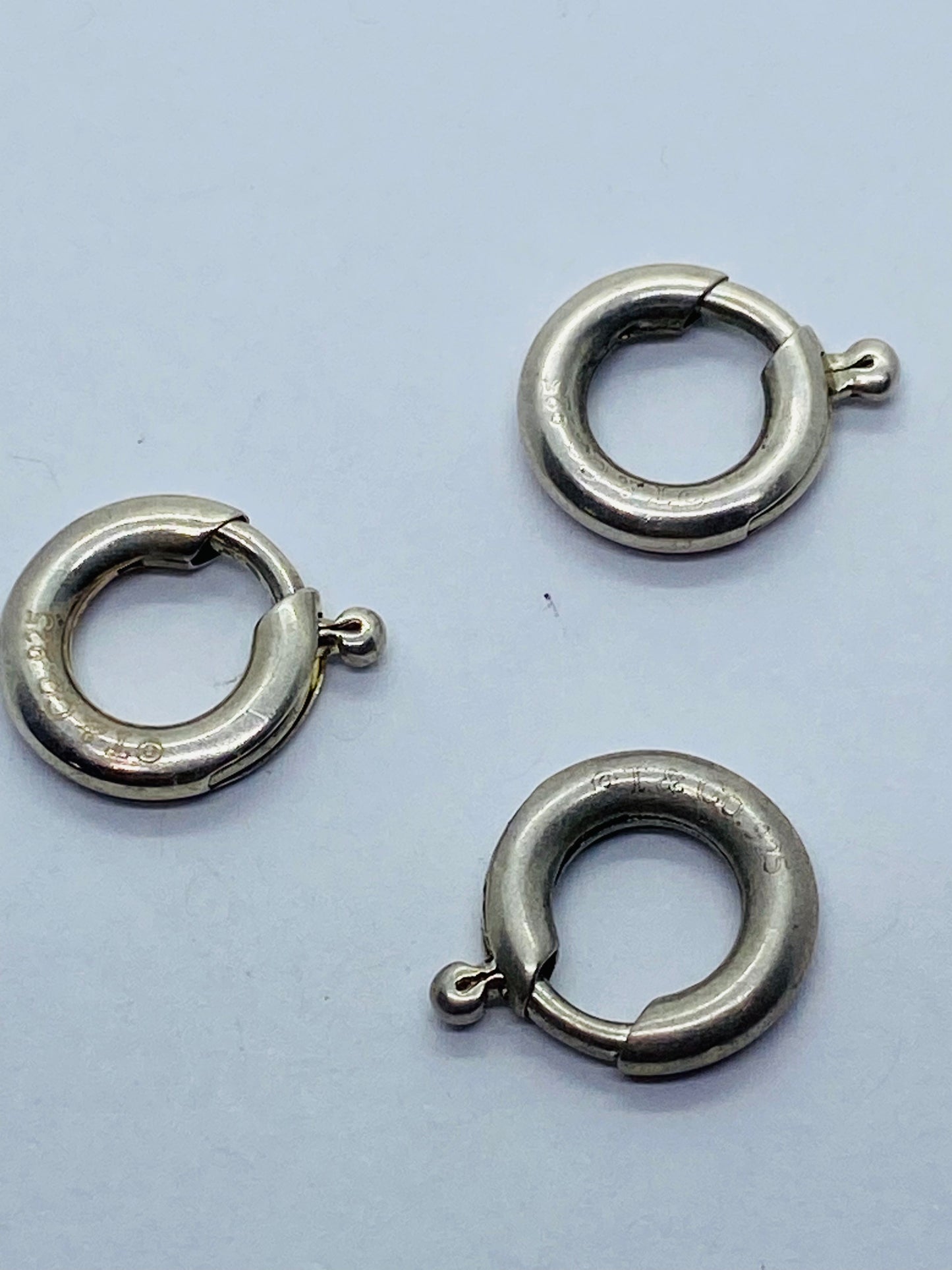 Large 12MM Tiffany & Co Sterling Silver Spring Jump Ring Charm Holder Clasp