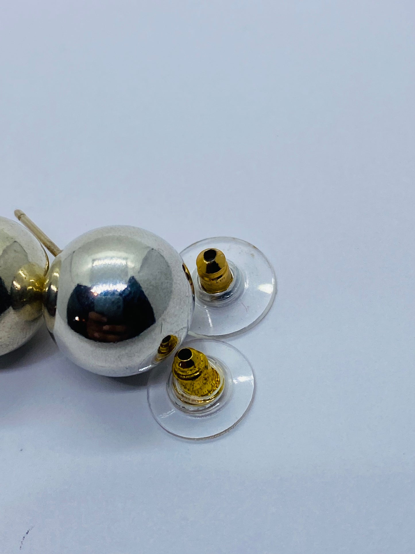 Retired 14mm Tiffany & Co Sterling Silver Ball Stud Earrings. read.