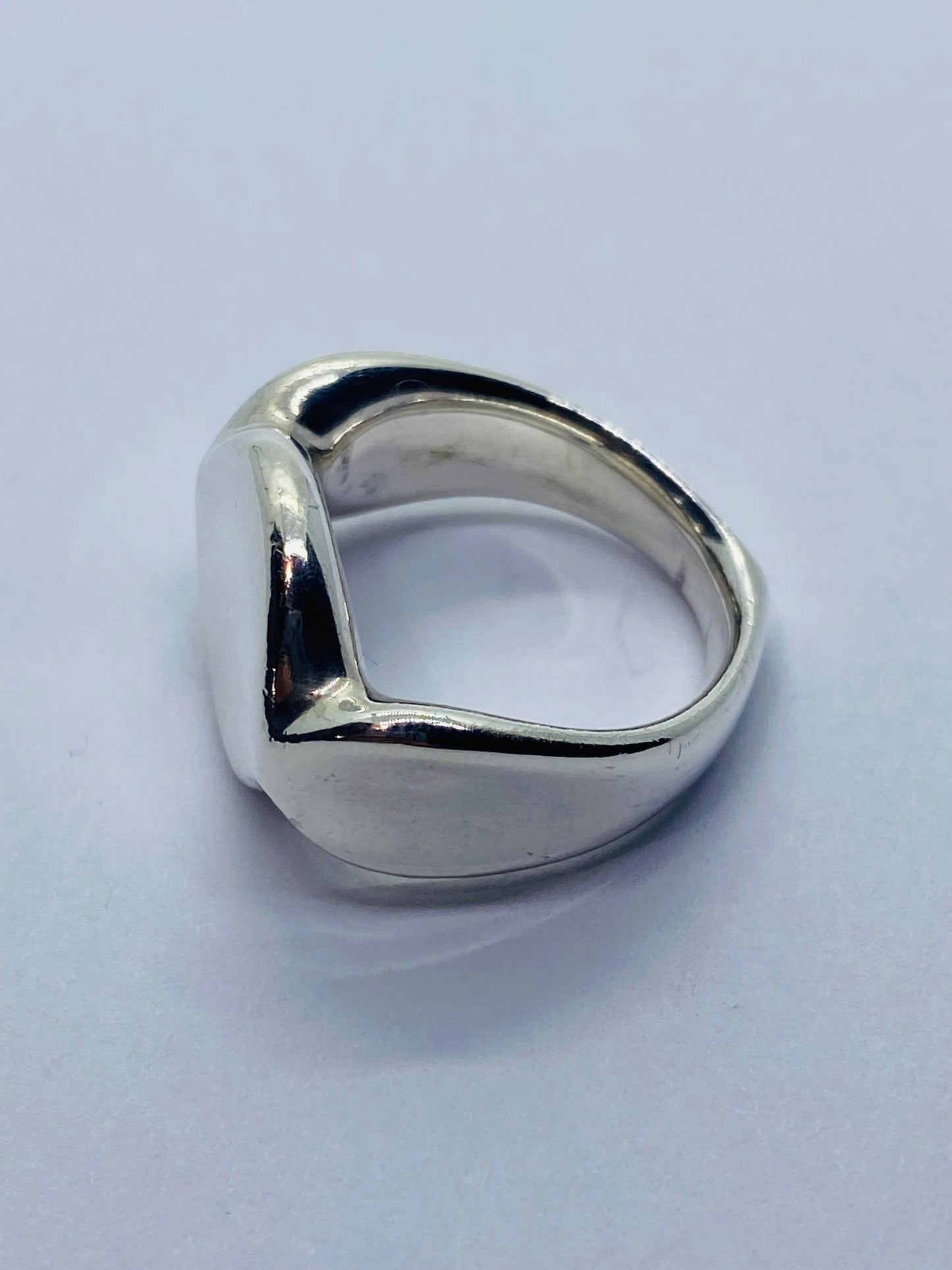 Tiffany & Co Silver Peretti Spain Signet Band Size 5 With Pouch Retired.