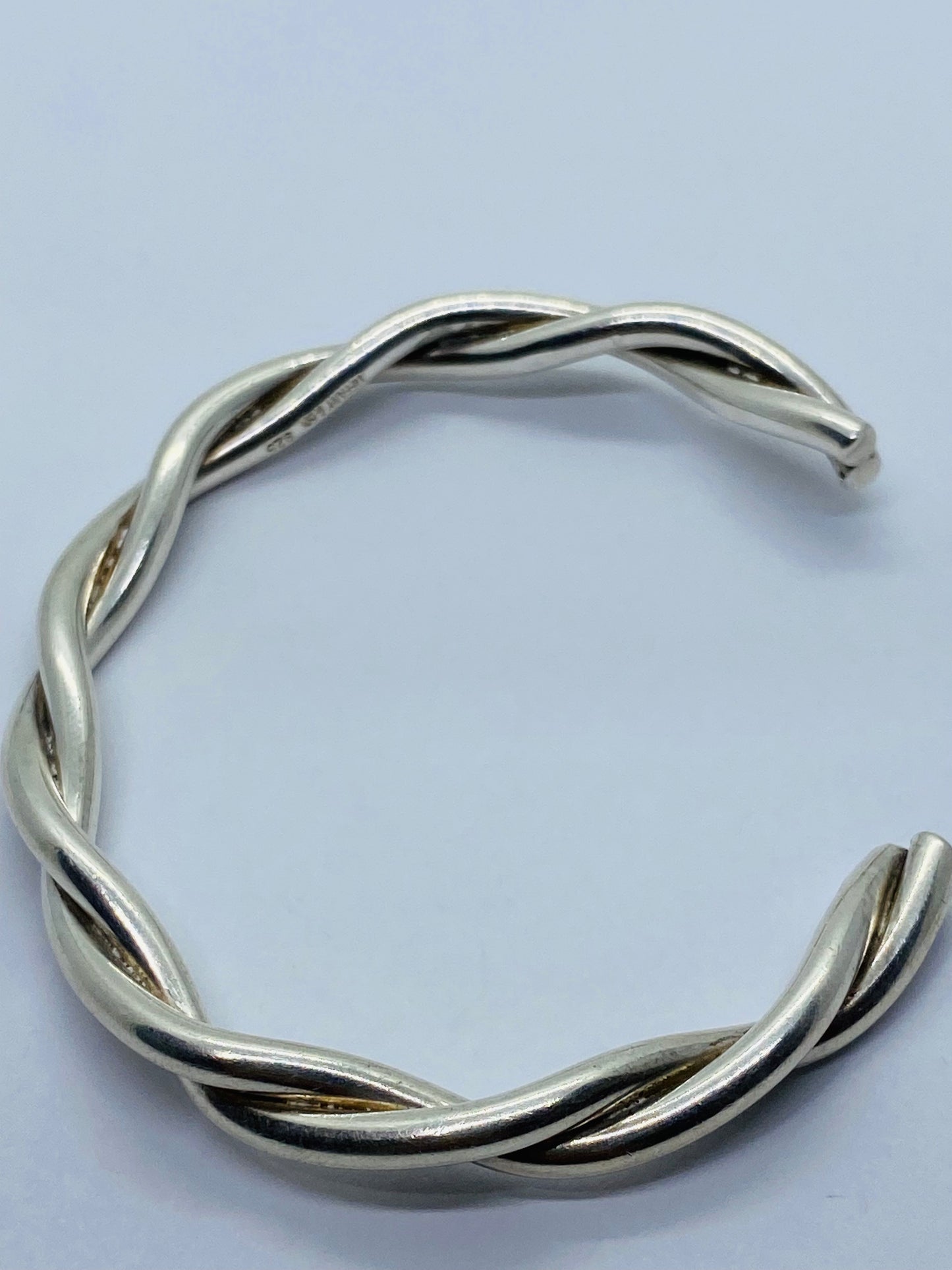 Vintage Tiffany & Co Sterling Silver Twist Cuff Bracelet 7” Including Gap 6MM