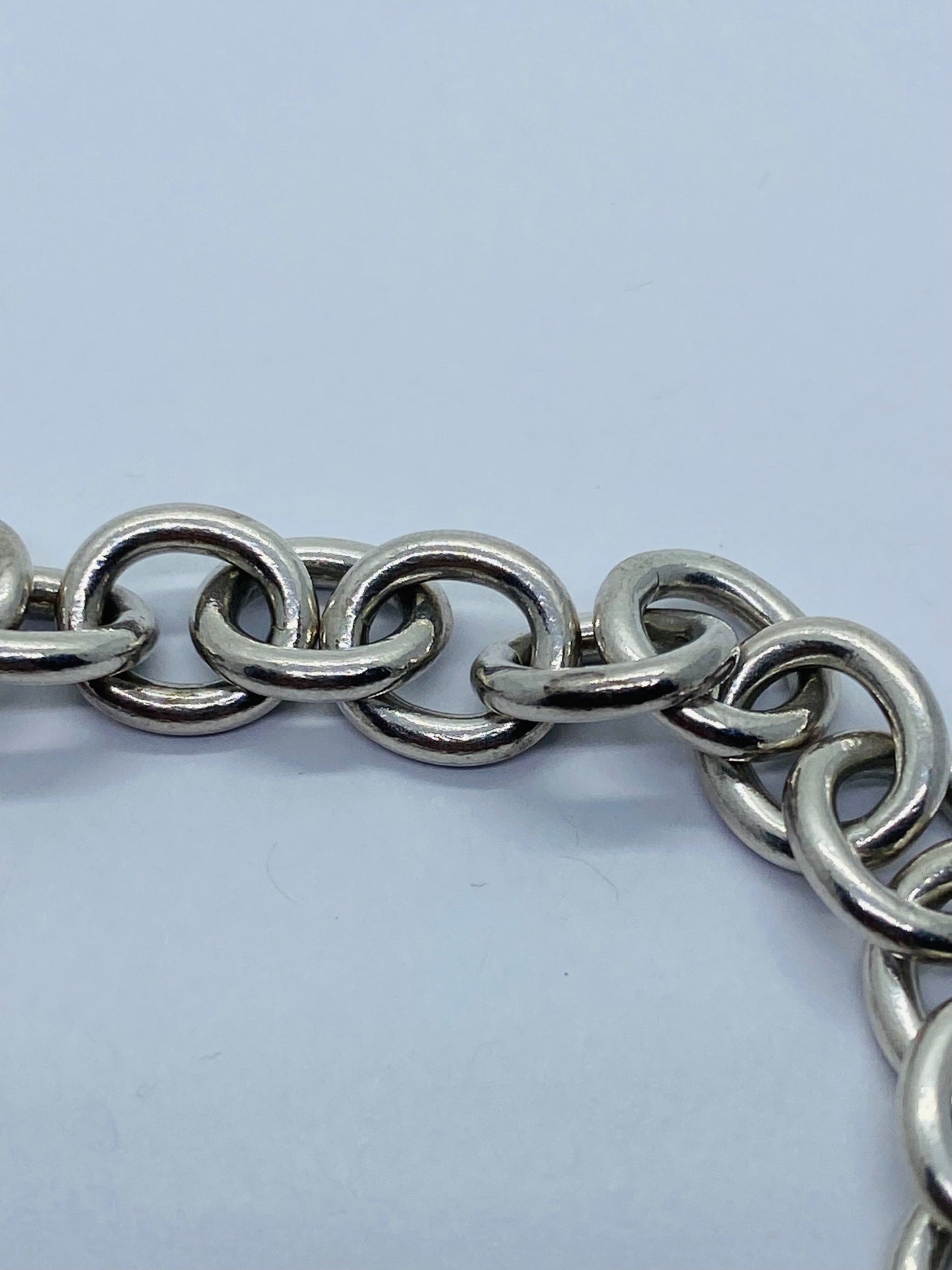 Tiffany & Co. Sterling Silver Round Tag Bracelet 7 1/2