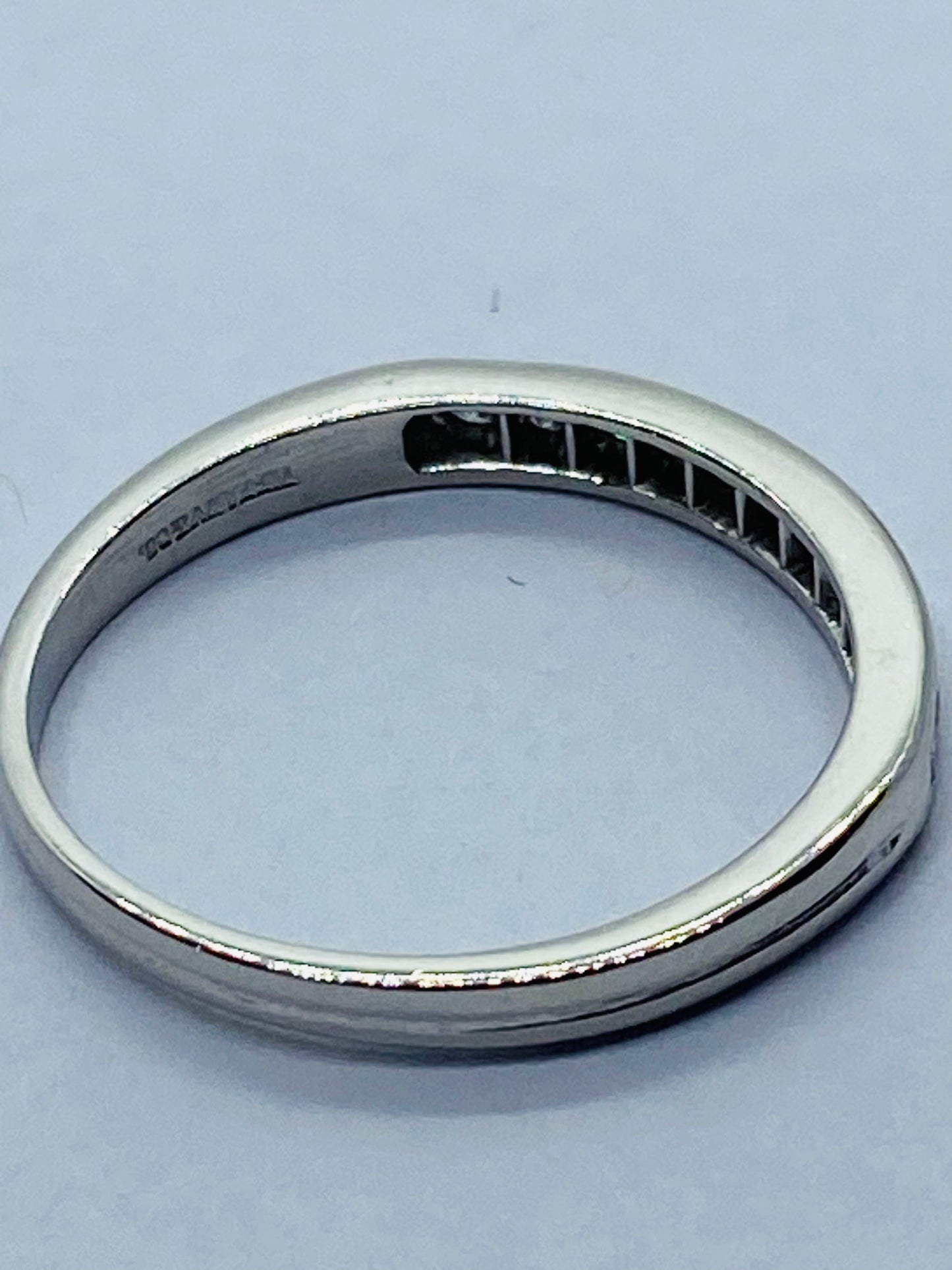 Tiffany & Co Platinum Channel Set Round Diamond 2mm Wedding Ring Band 6