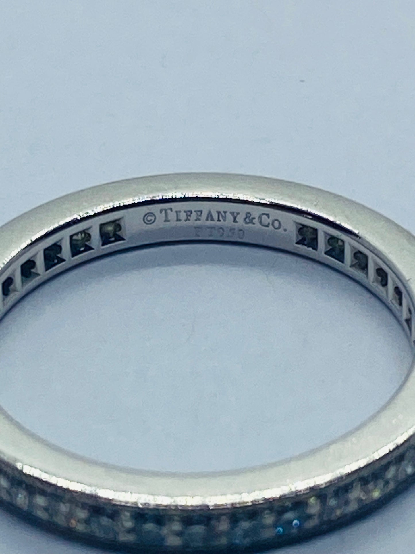 $3900 TIFFANY & CO. PLATINUM ROUND DIAMOND ETERNITY FROM LEGACY .36CT 2MM