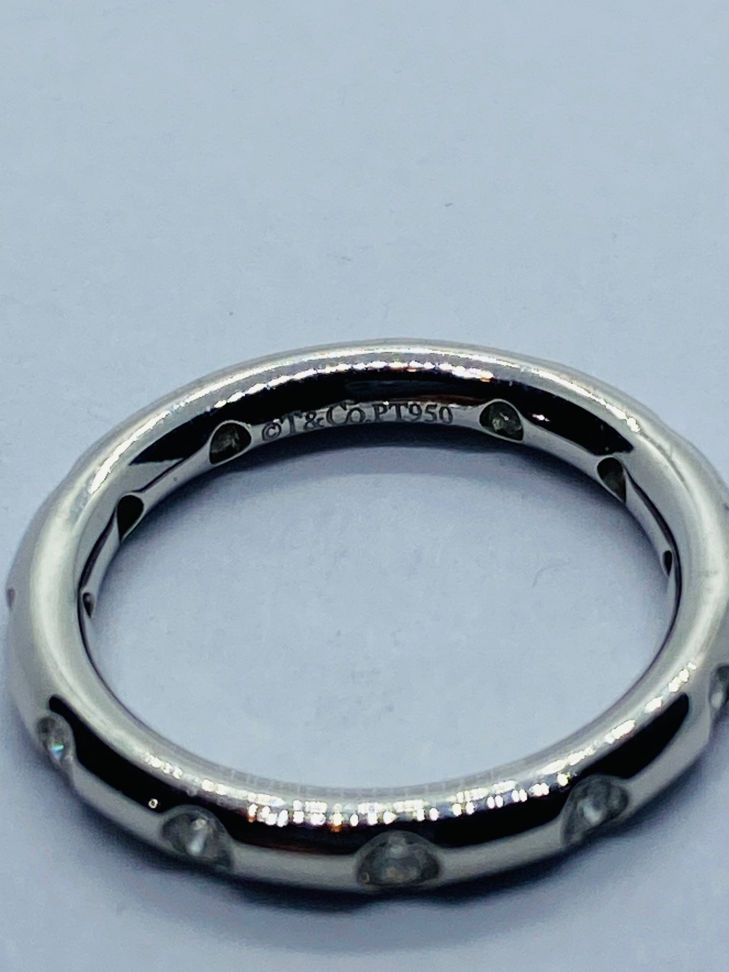 Tiffany & Co. Etoile Platinum Diamond Wedding Band Eternity, .36 TCW Box! Size 5