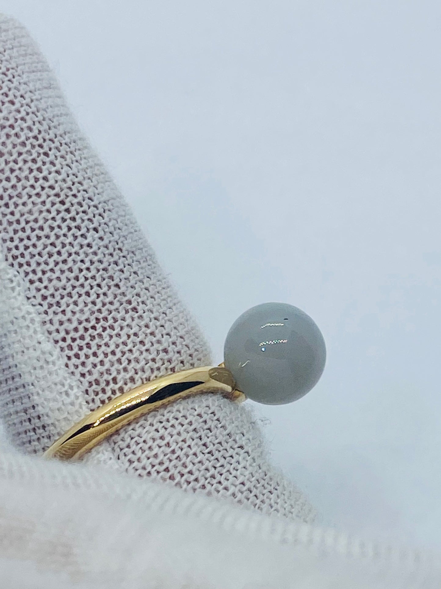 Authentic Tiffany & Co 18k Rose Gold Chalcedony Ball Ring 4.5, Ball 7.5mm Pouch