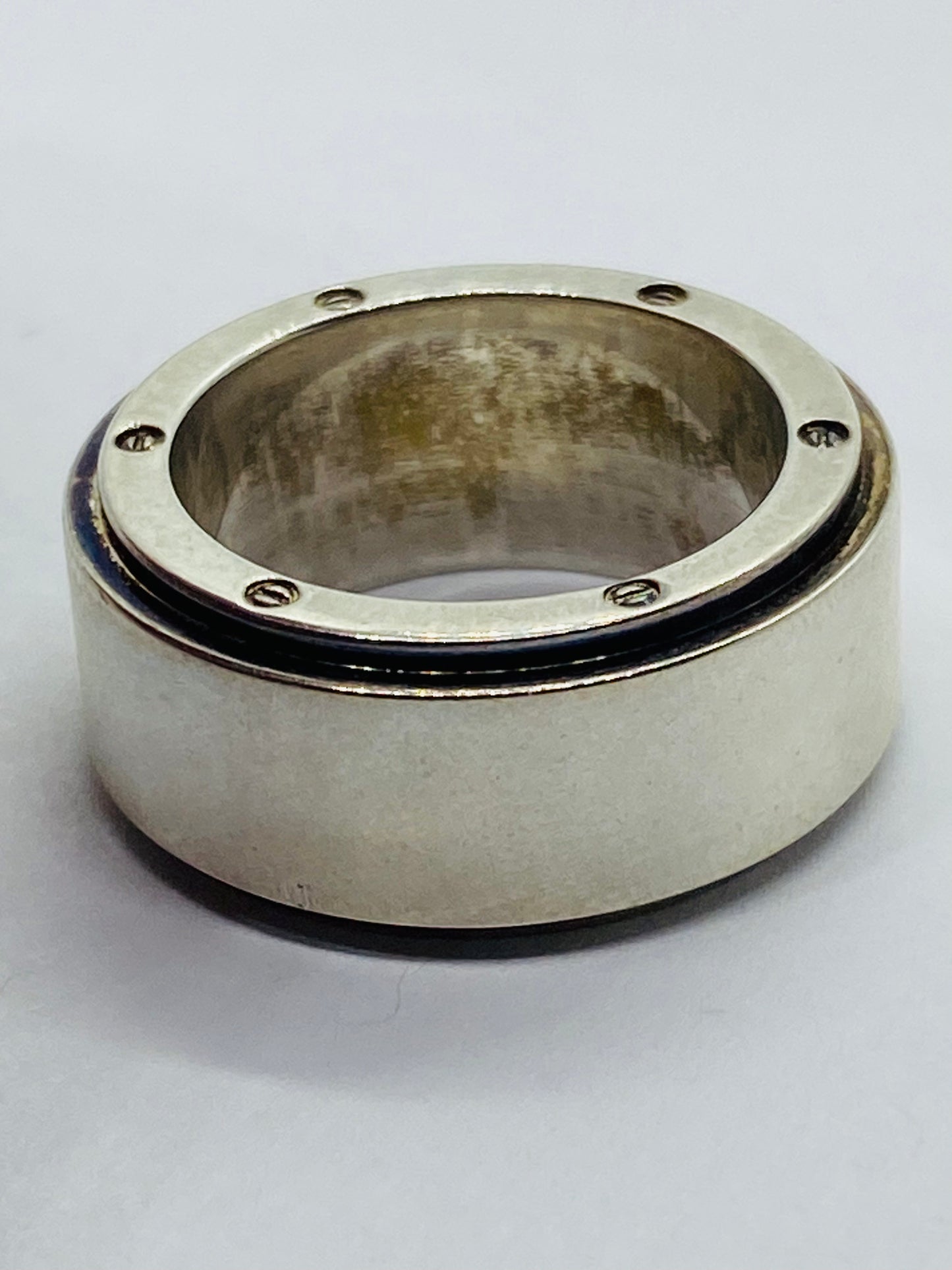 Tiffany & Co Silver Wide Metropolis Ring Size 5