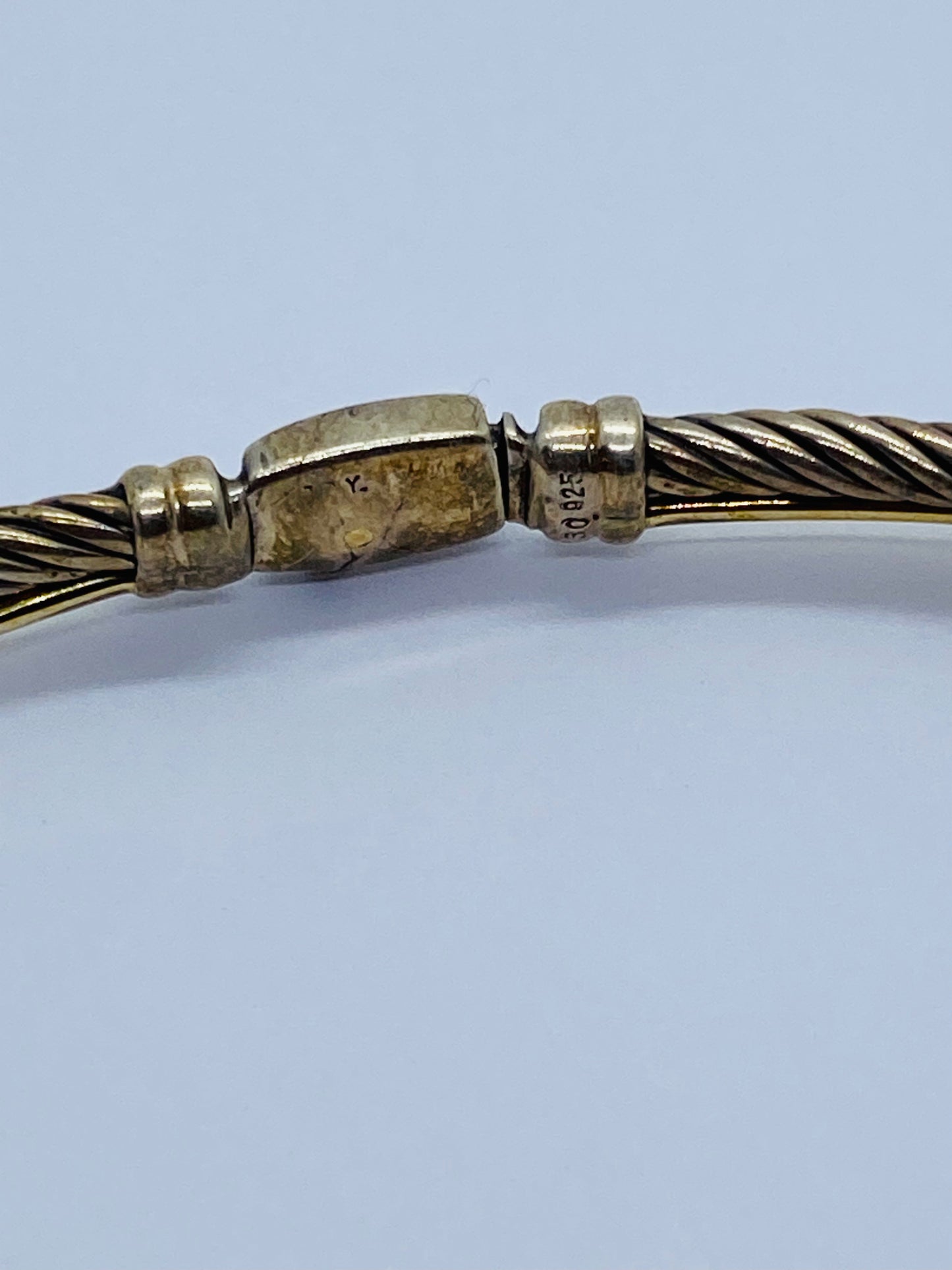 David Yurman Crossover Cable Choker Necklace 15" Sterling 925 & Yellow Gold 18k