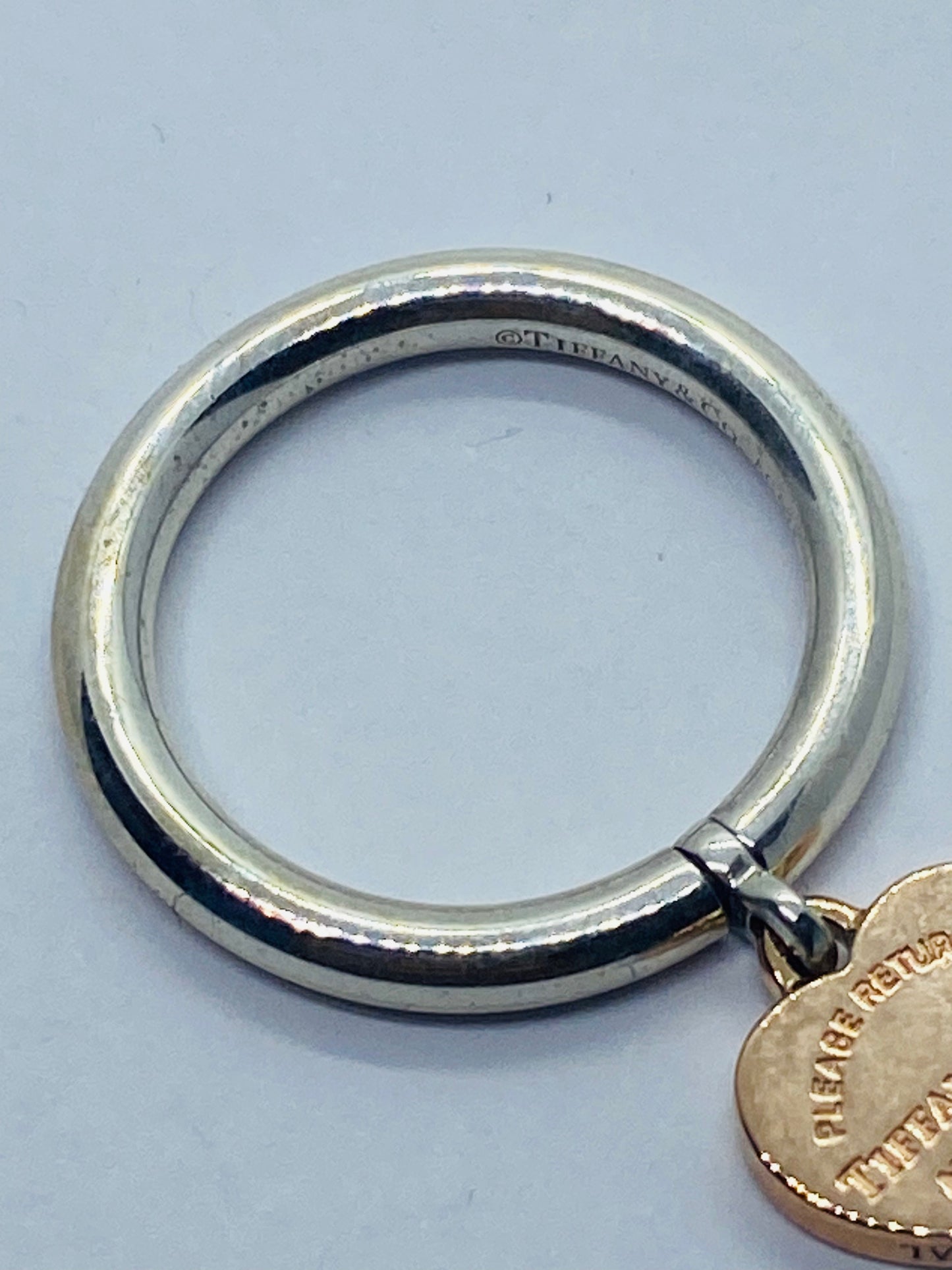 Tiffany & Co. 925 Rubedo Metal RTT Heart Tag Ring Size 5 Mint Condition Pouch