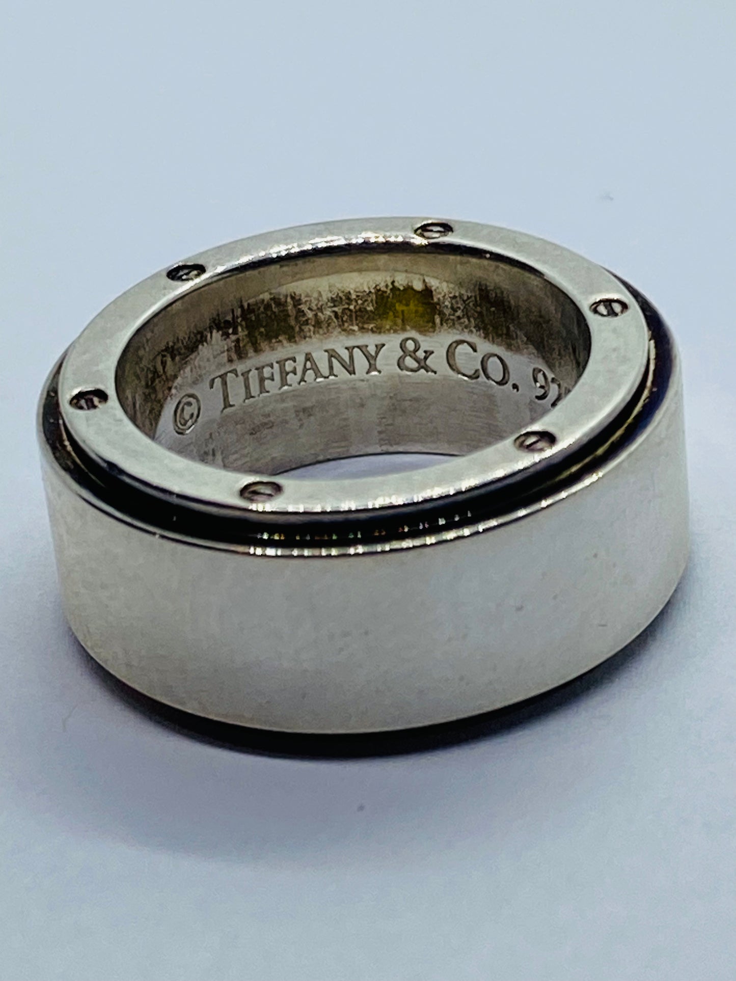 Tiffany & Co Silver Wide Metropolis Ring Size 5
