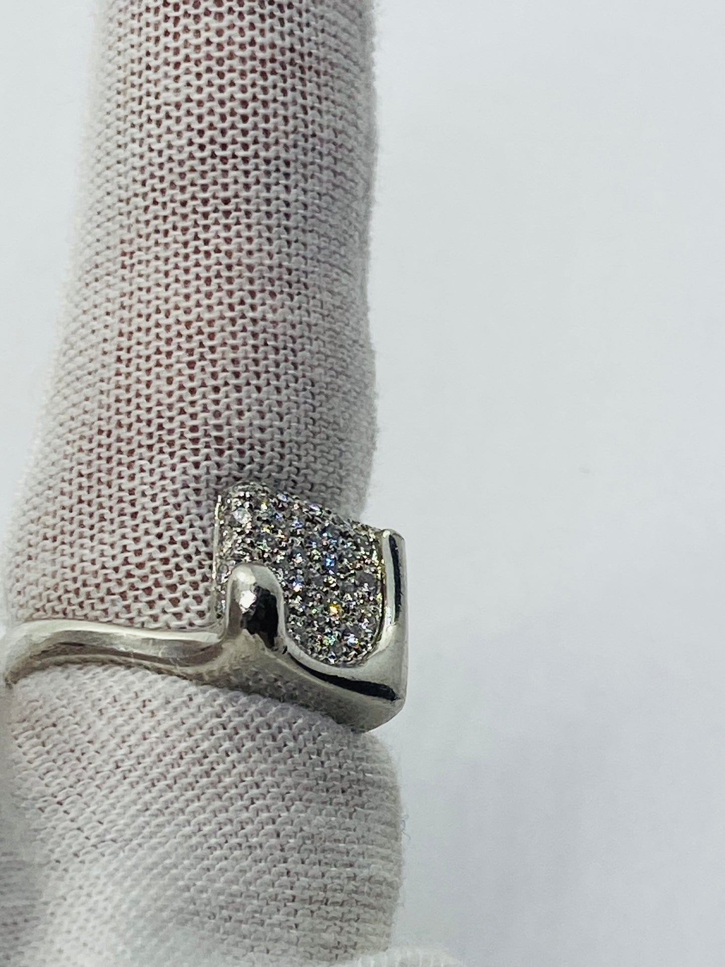 TIFFANY & CO ELSA PERETTI PLATINUM SQUARE SPLASH DIAMOND RING .95CT SIZE 6