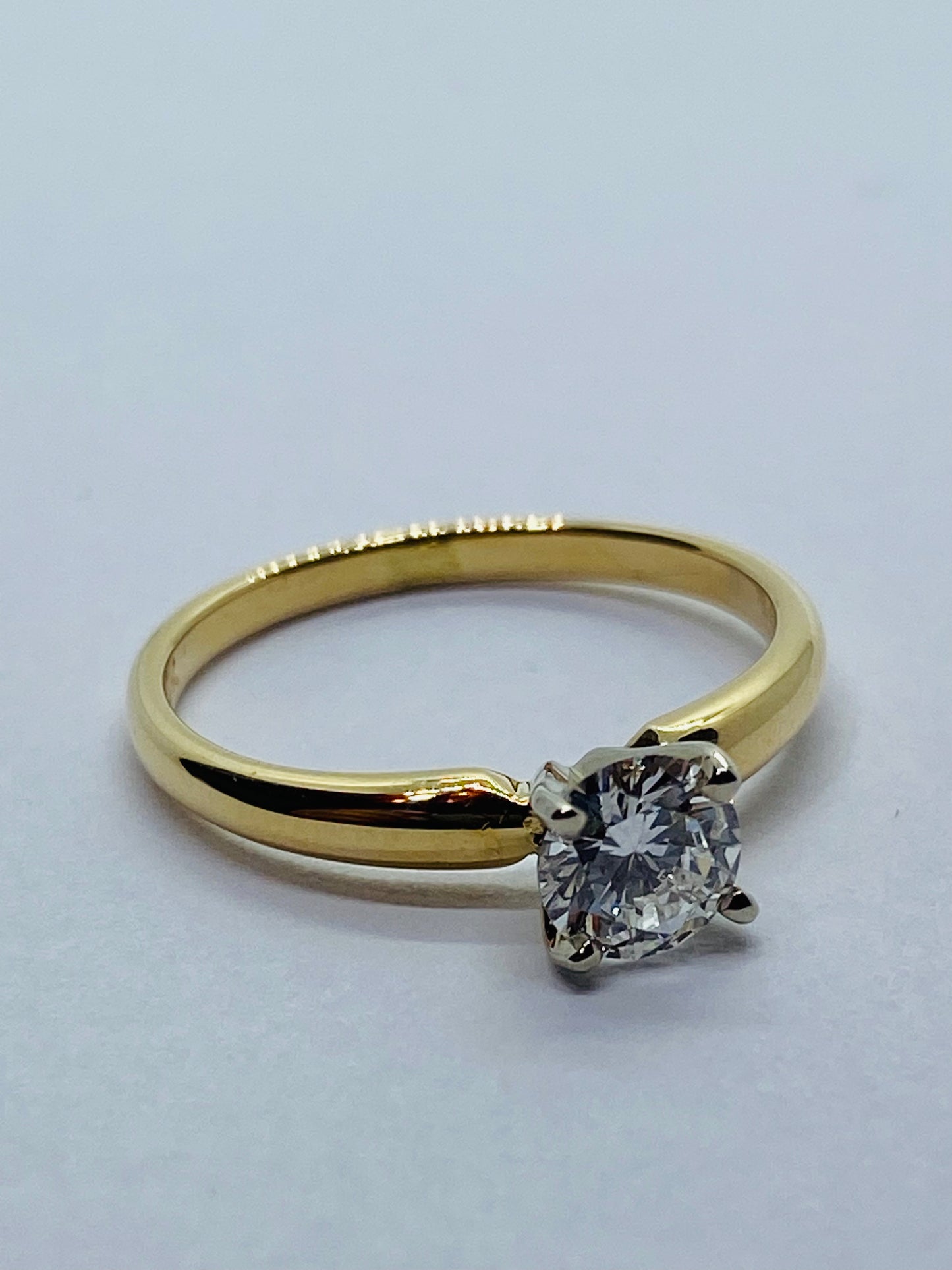 14K YG 0.54CT ROUND DIAMOND SOLITAIRE ENGAGEMENT RING i1- i color *GIA CERT*