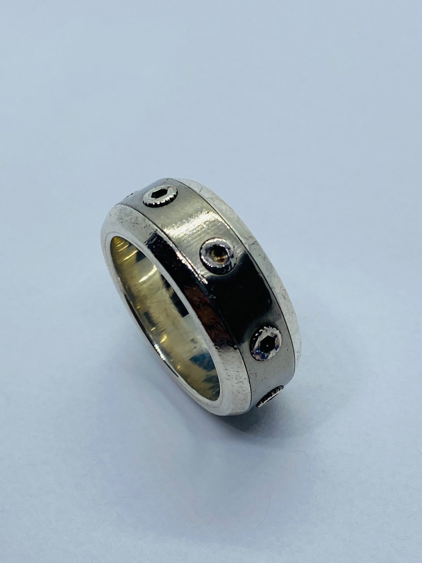 Tiffany & Co Paloma Picasso Sterling Silver & Titanium Turbo Ring Sz 7
