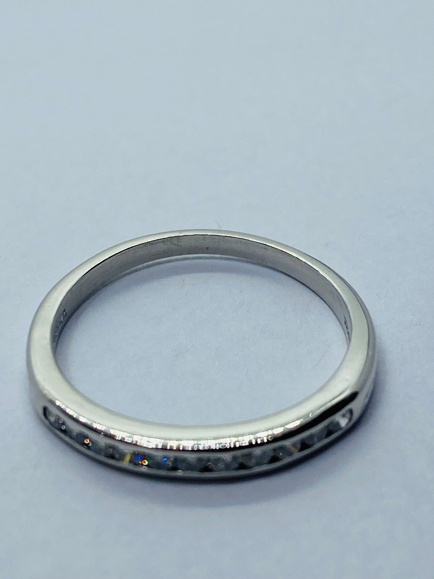 Tiffany & Co Platinum Channel Set Round Diamond 2mm Wedding Ring Band 6