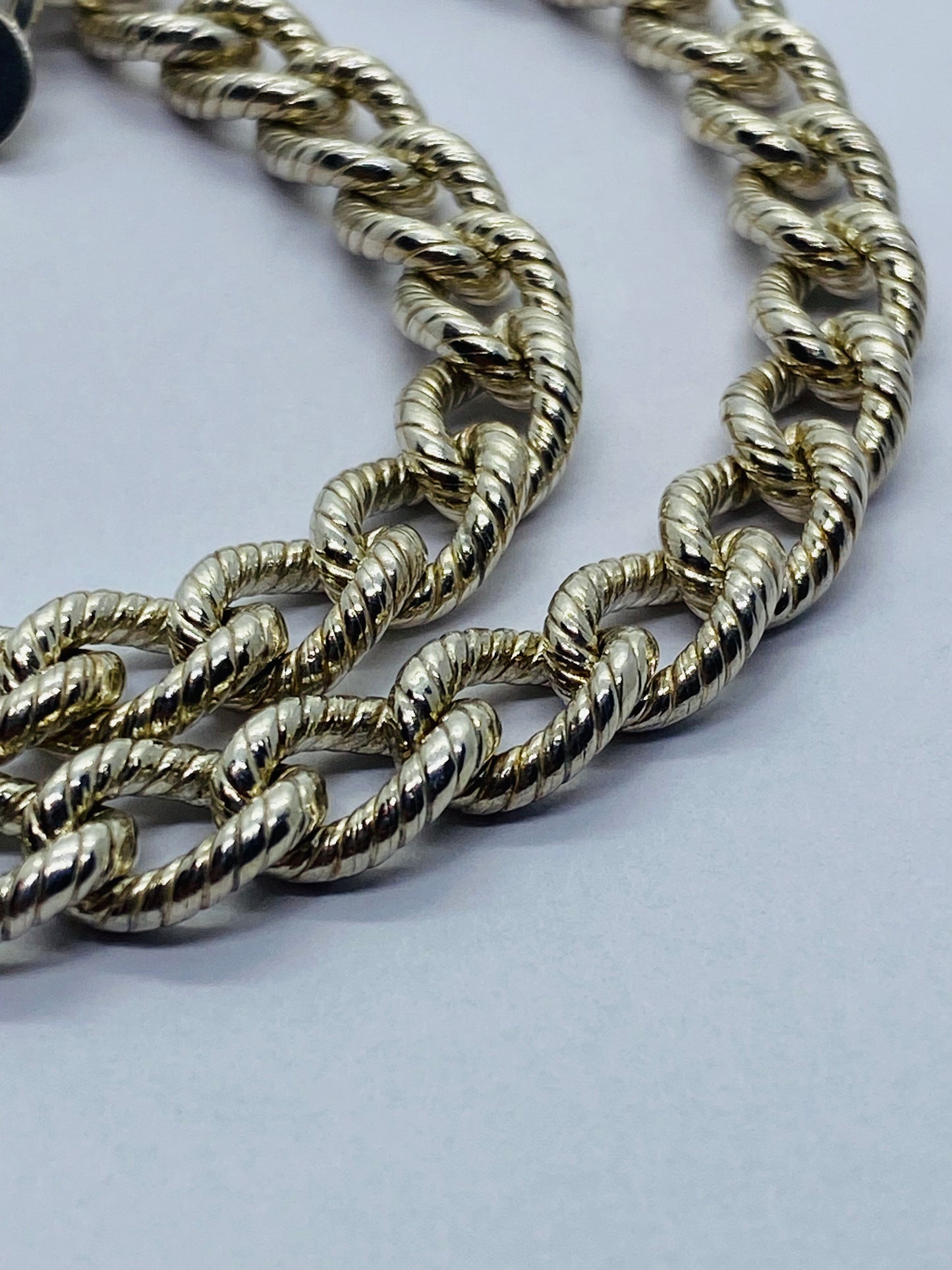Tiffany & Co. Silver Twisted Cable Link Chain 16.5” Necklace