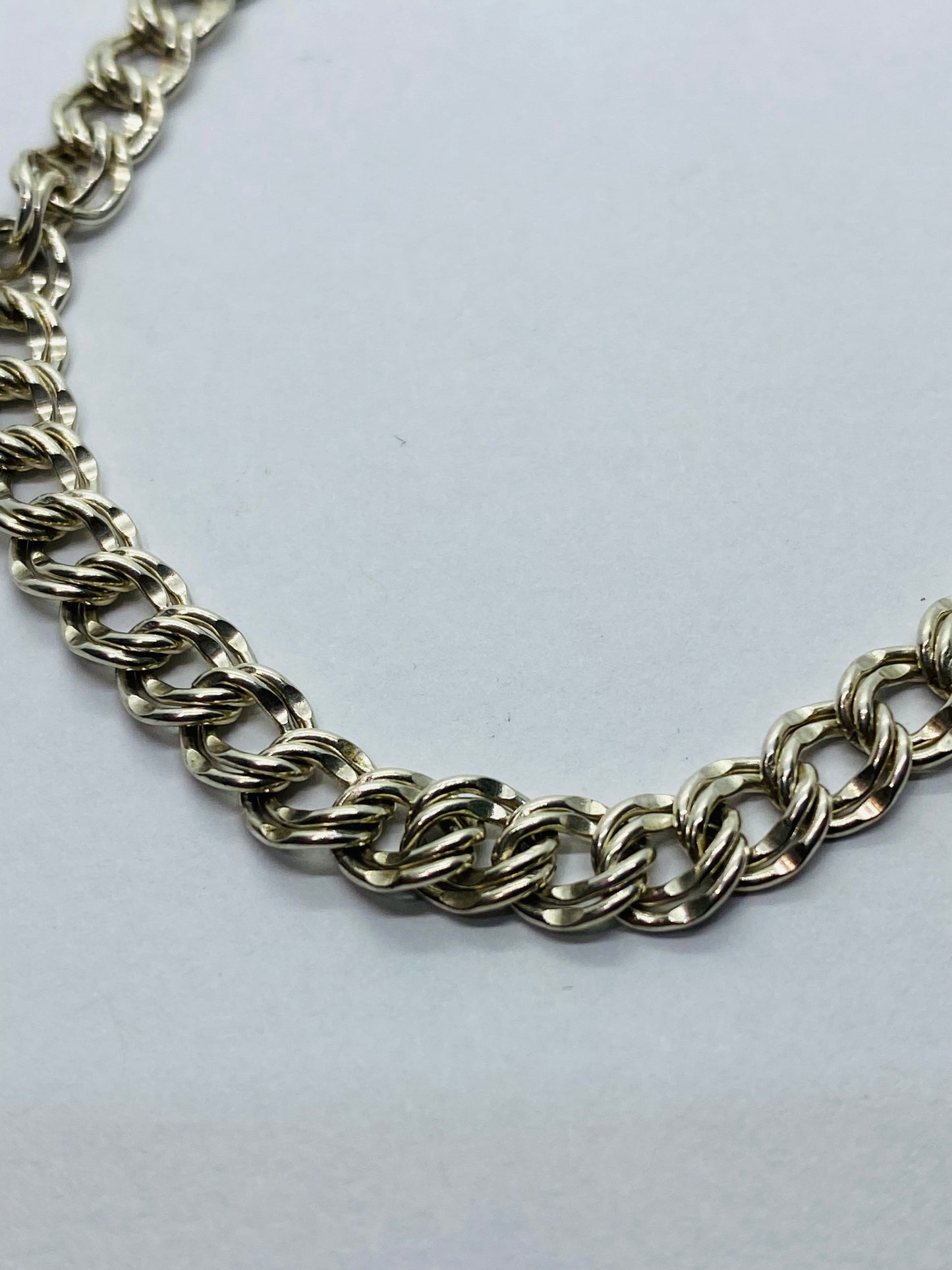 Tiffany & Co. Sterling Silver Double Chain Link Charm Bracelet 925