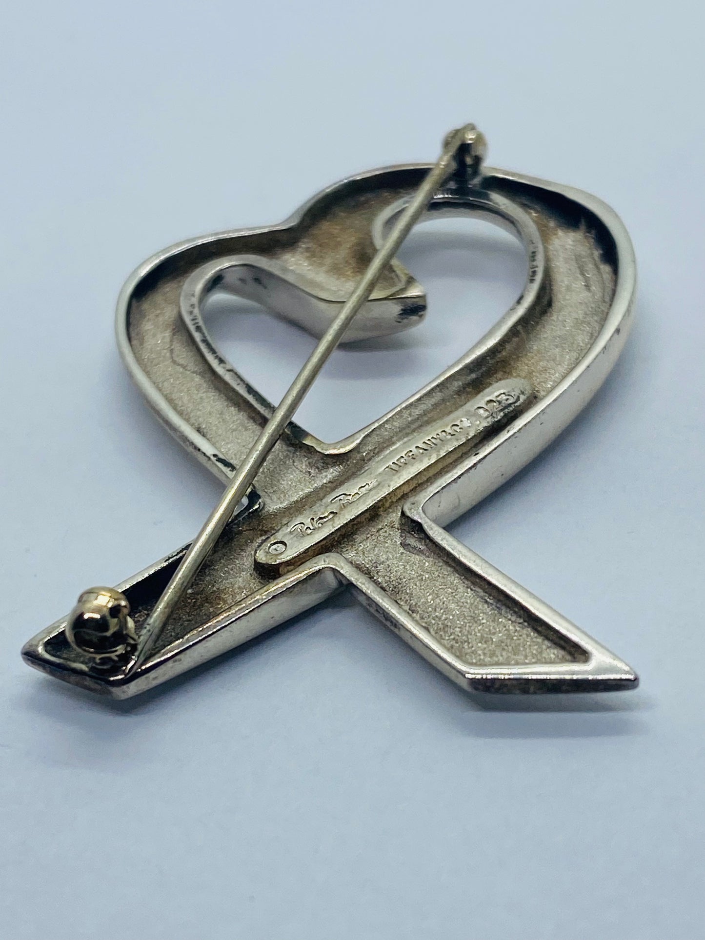 Tiffany & Co Paloma Picasso 925 Silver Silver Loving Open Heart Brooch LARGE